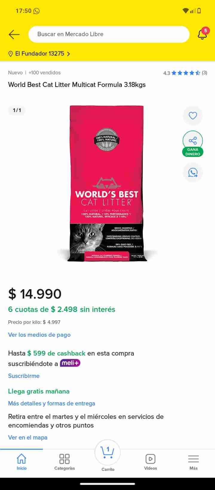 Arena para gatos World's Best CAT LITTER - miniatura 4