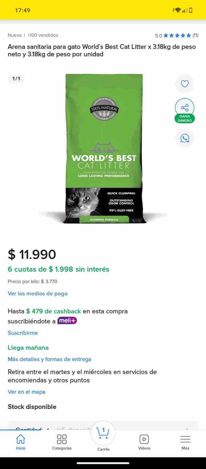 Arena para gatos World's Best CAT LITTER - miniatura 5