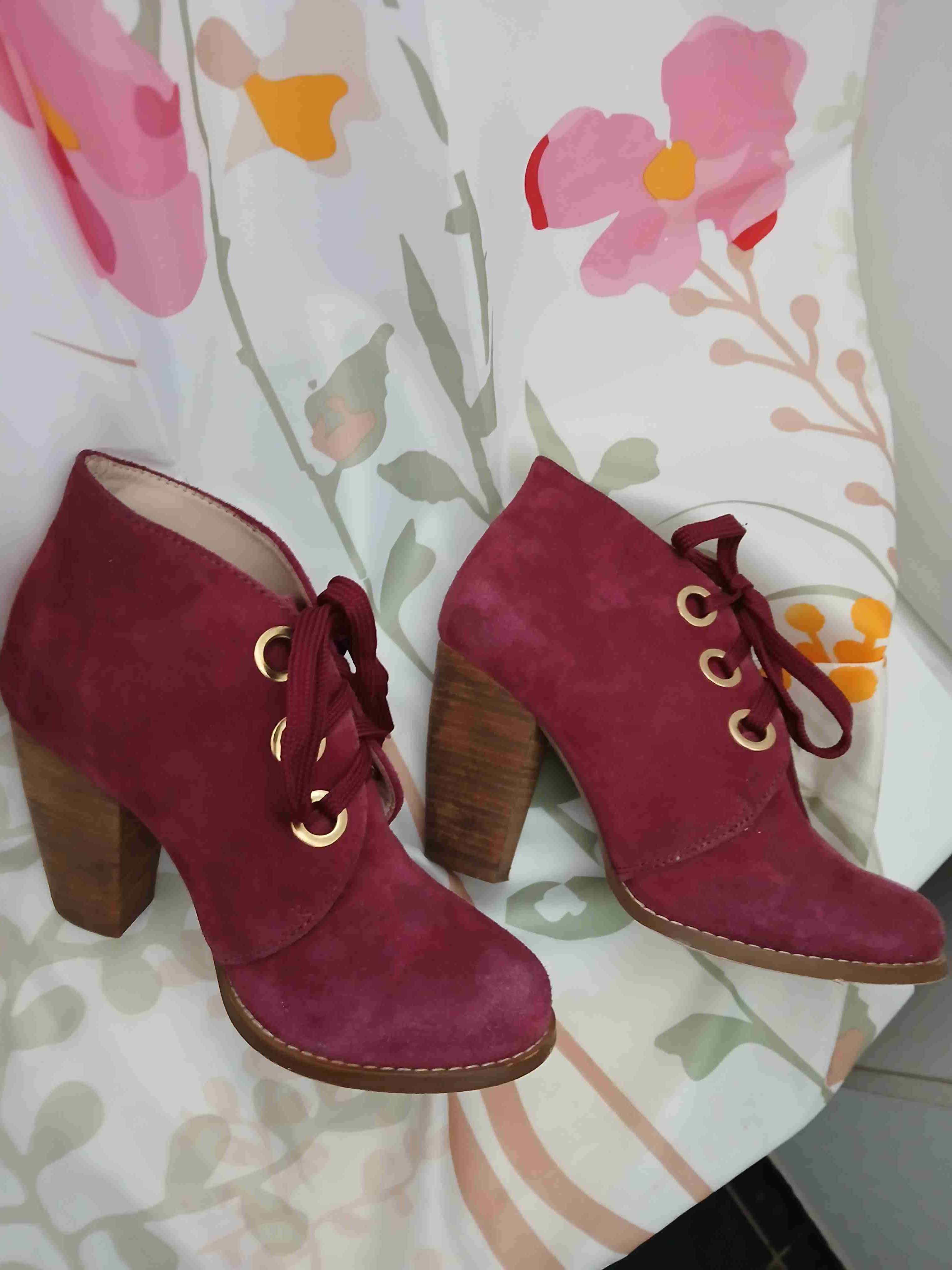 Botines burdeos de gamuza - 5