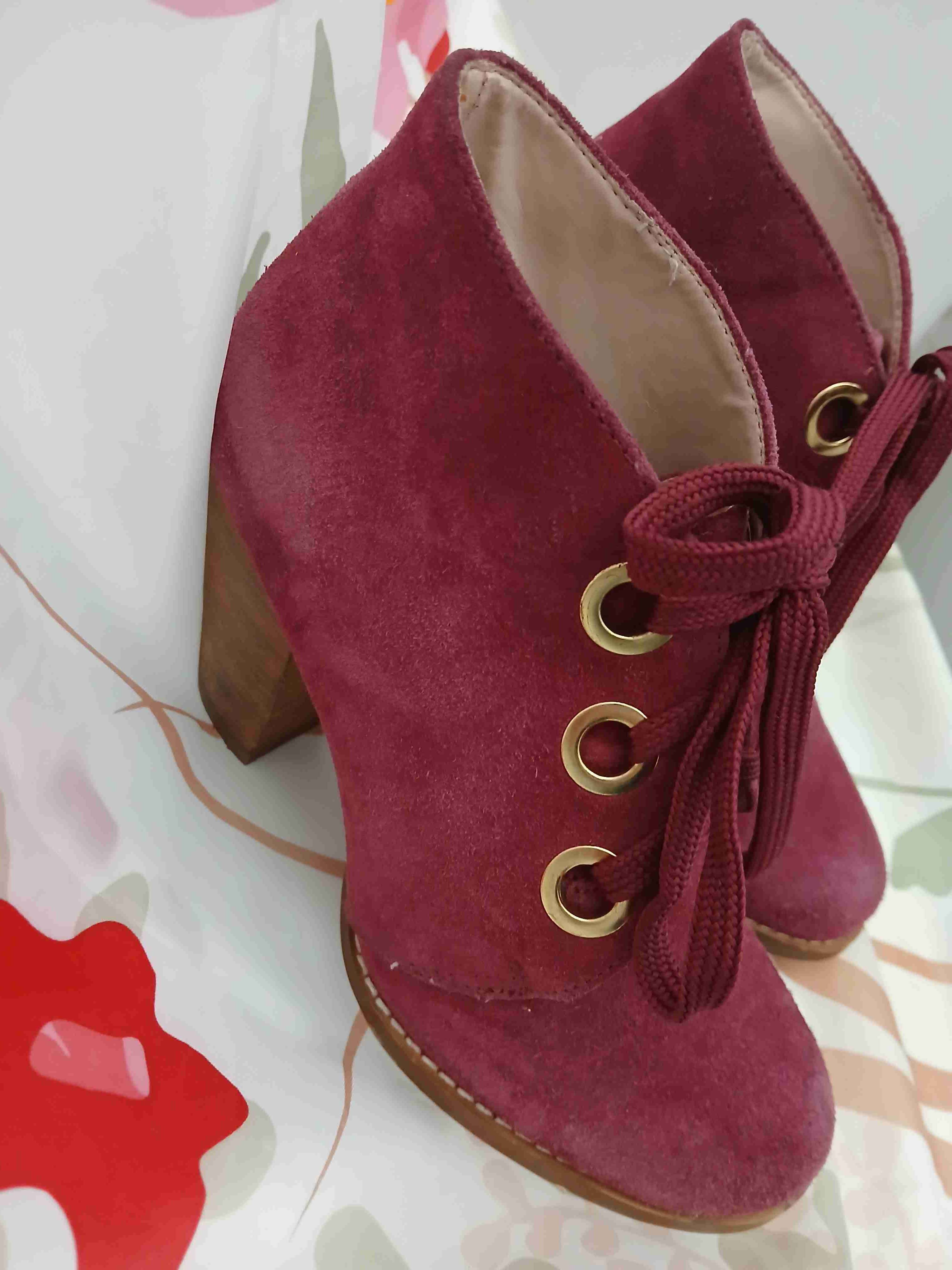 Botines burdeos de gamuza - 6