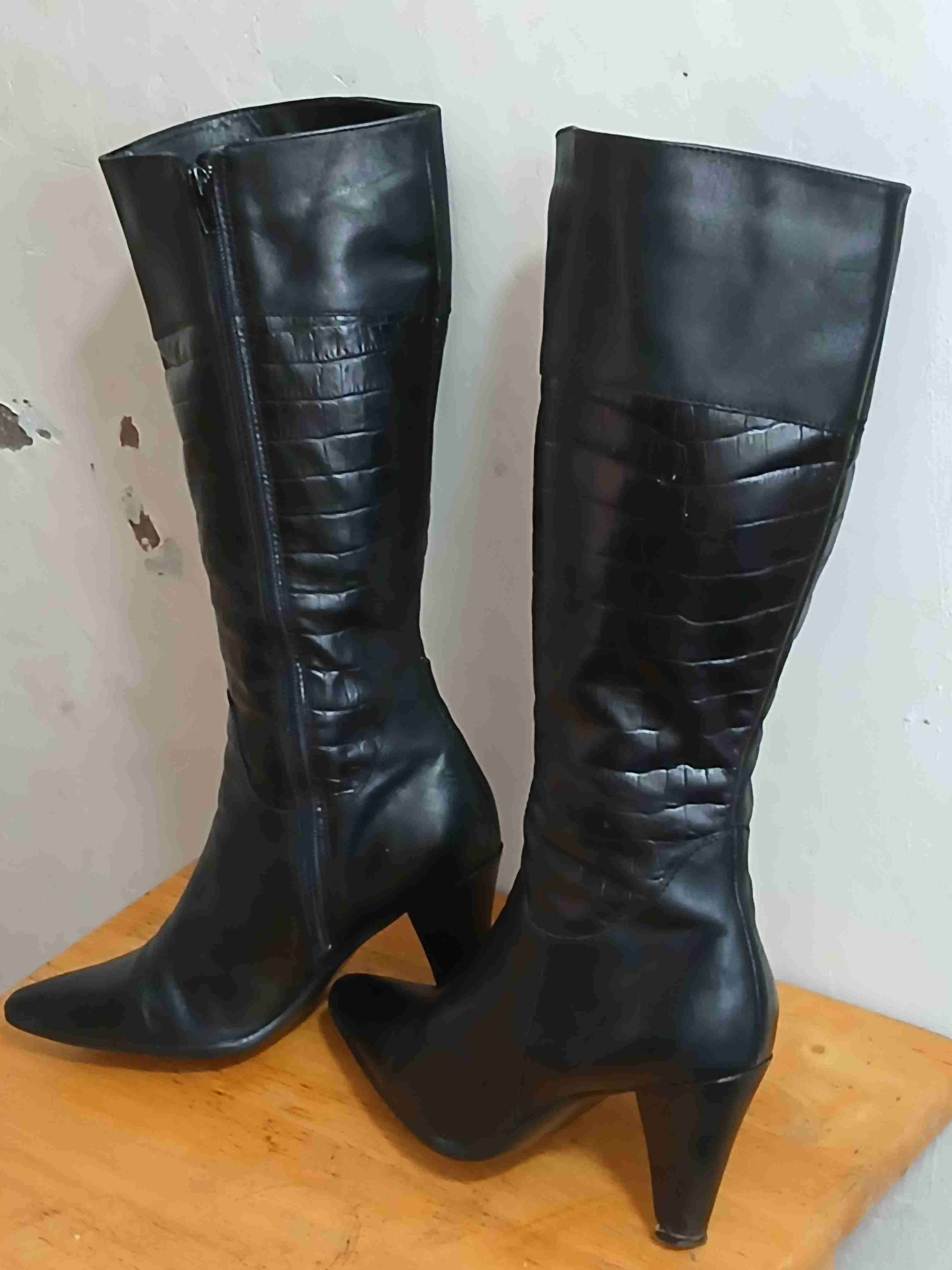 Botas de cuero negrasN39 - miniatura 2