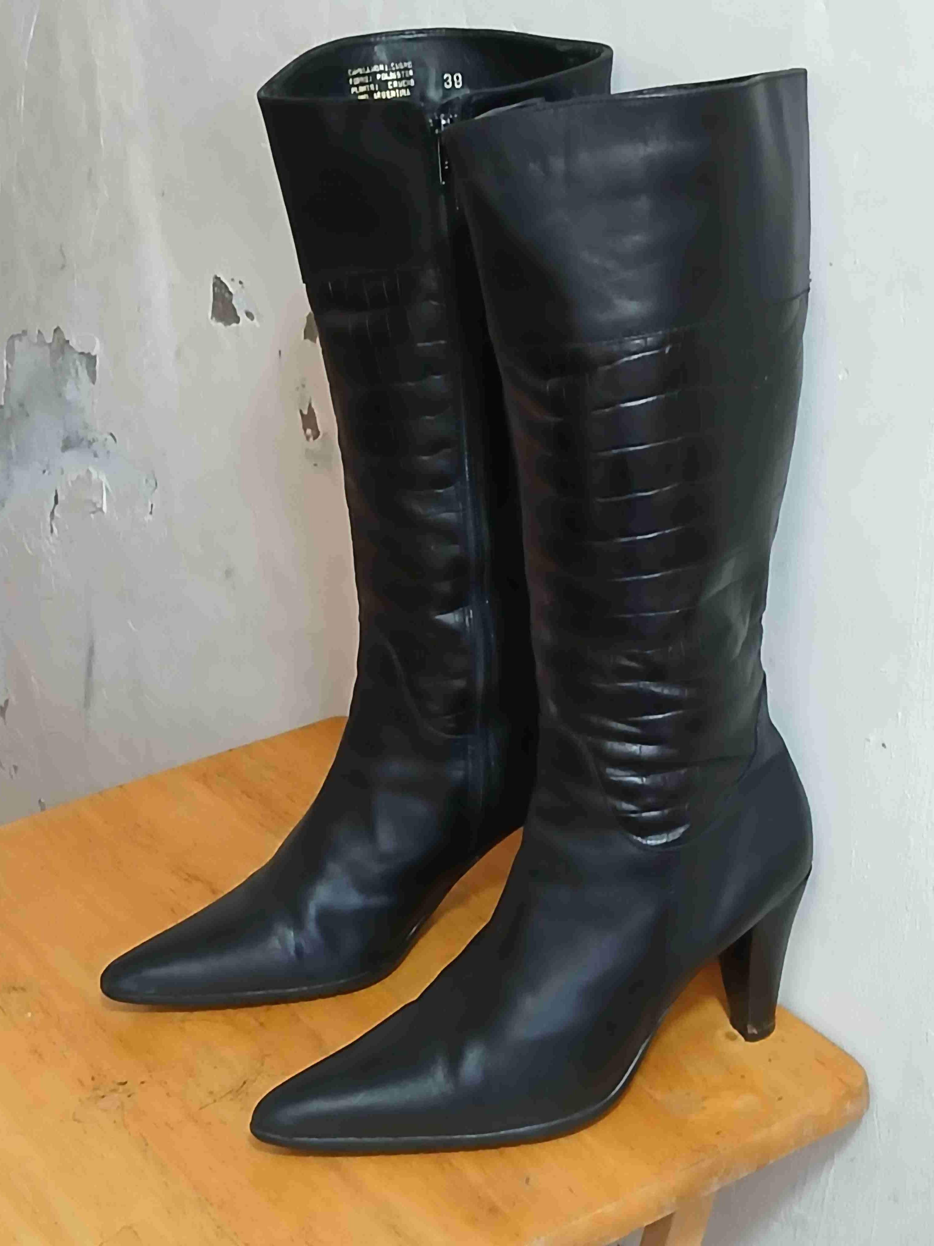 Botas de cuero negrasN39 - miniatura 4