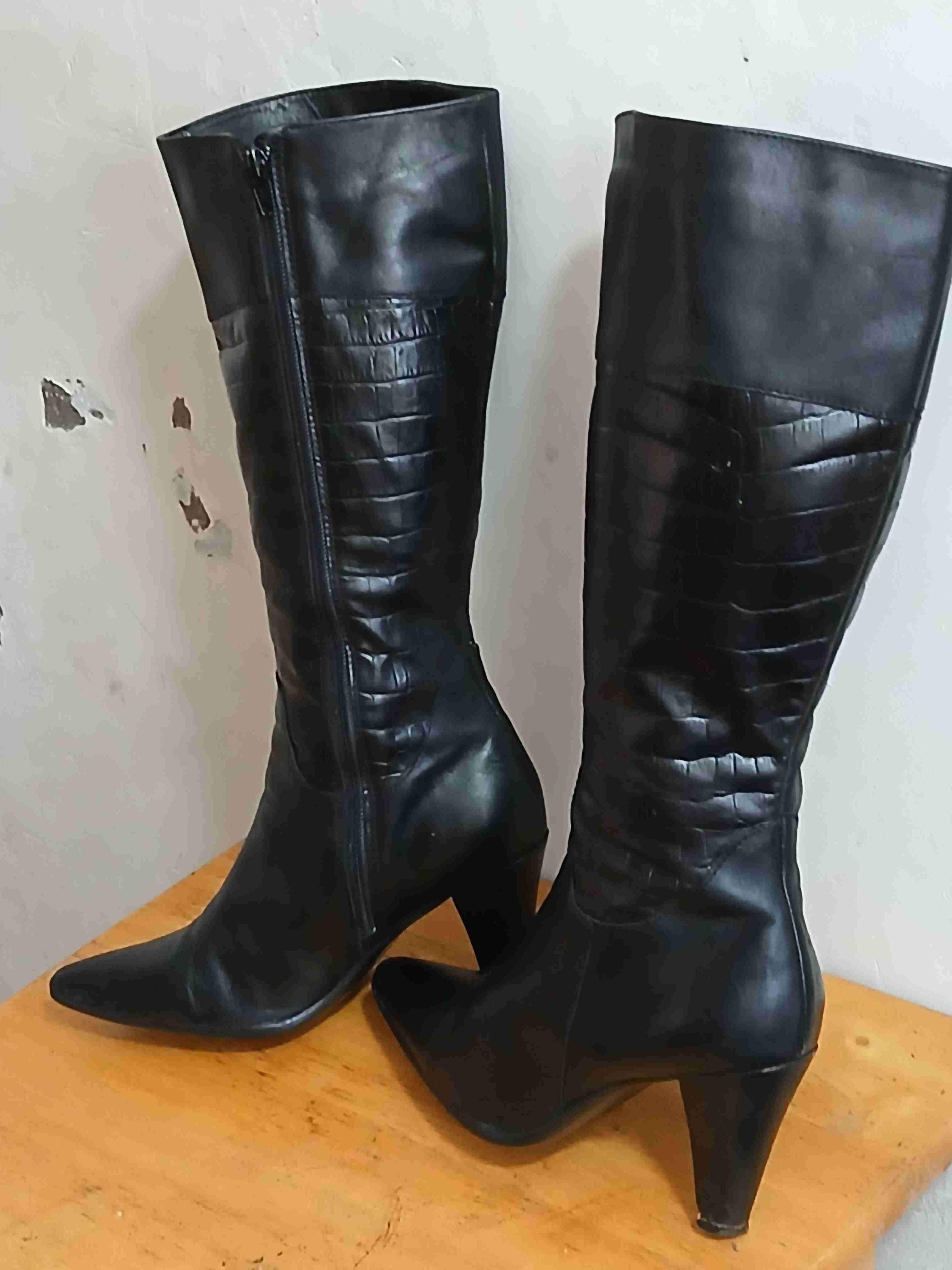 Botas de cuero negrasN39 - miniatura 5