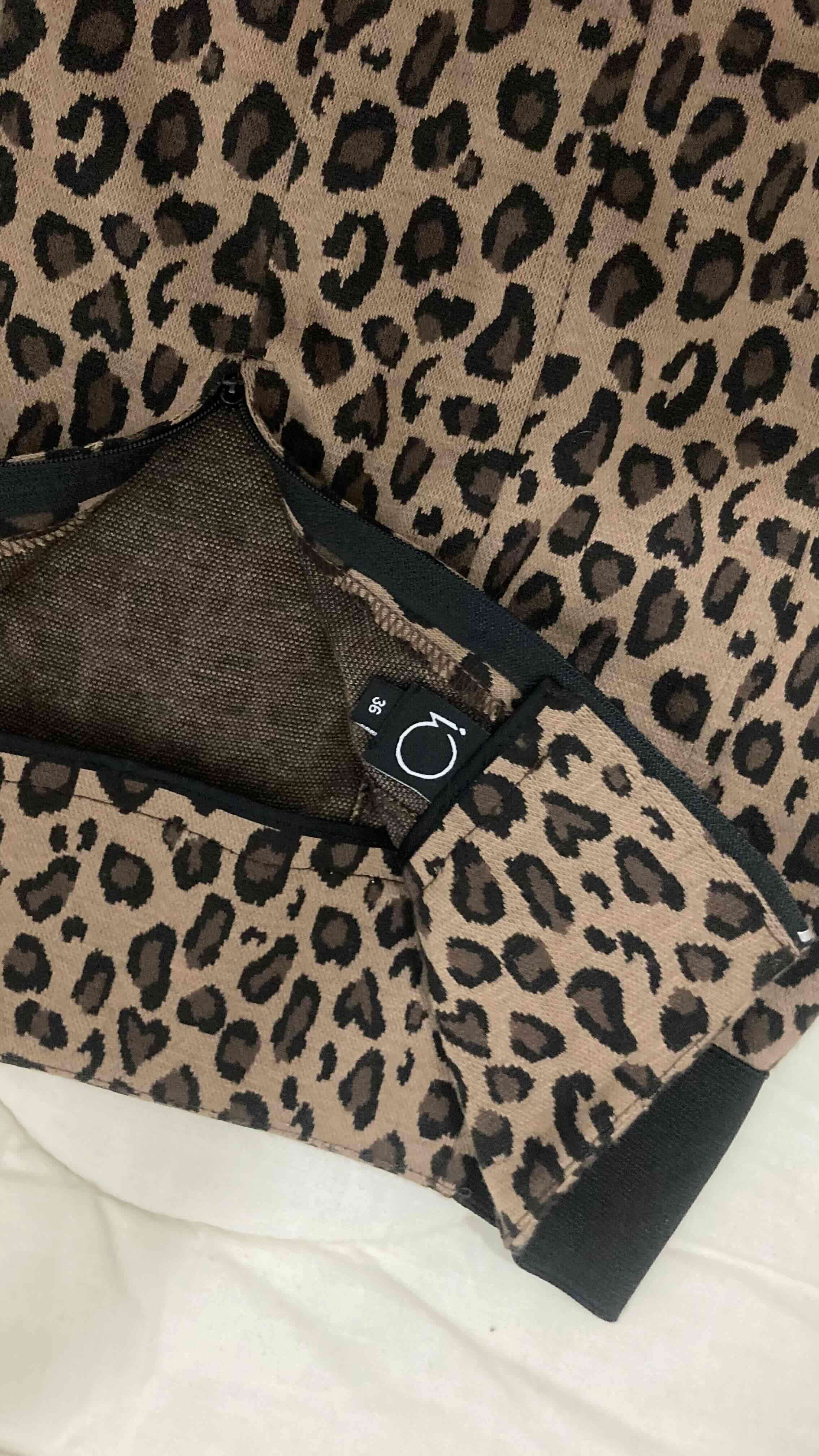 Falda animal print café negra - miniatura 3