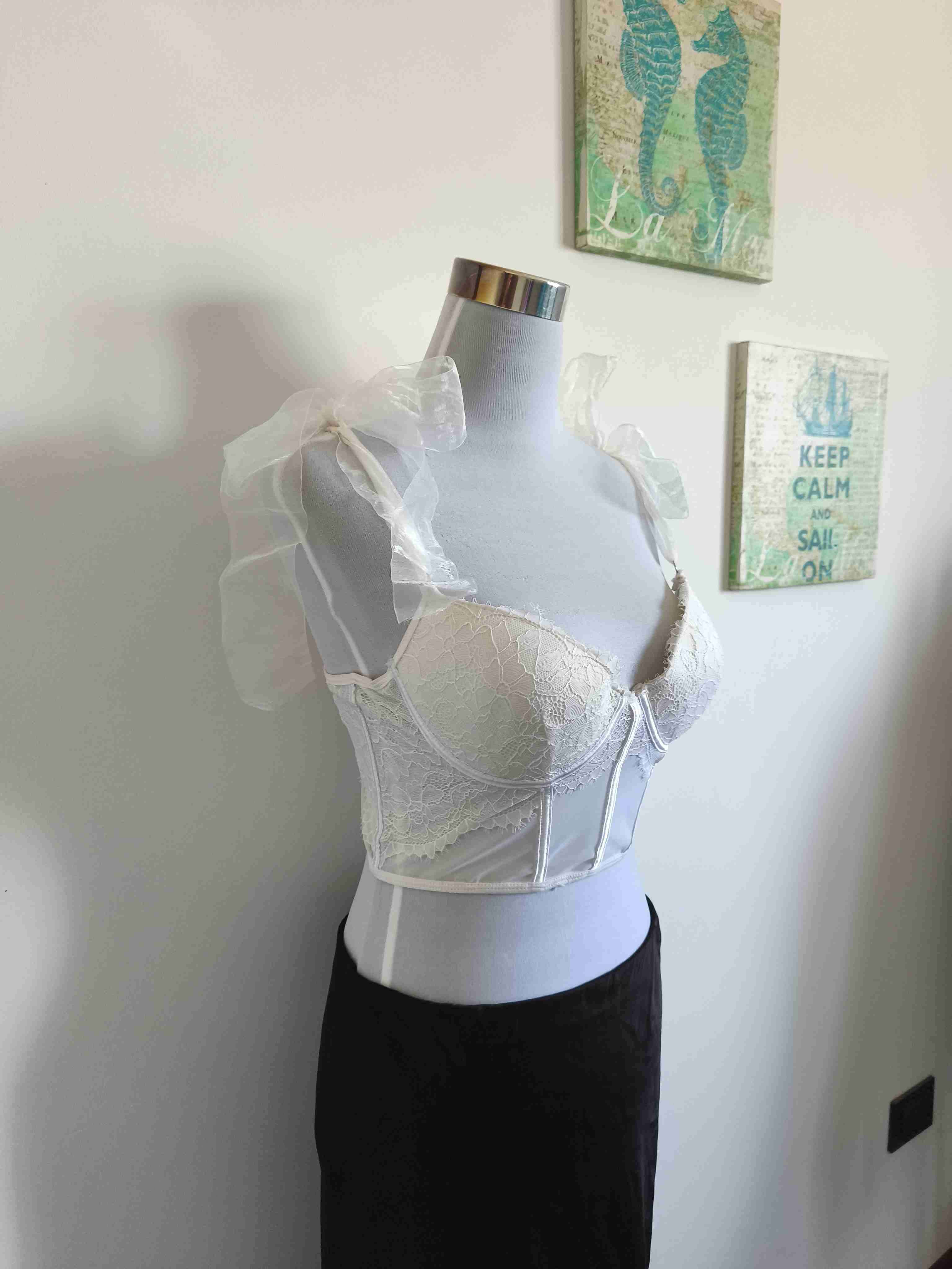 Corset blanco encaje - miniatura 3