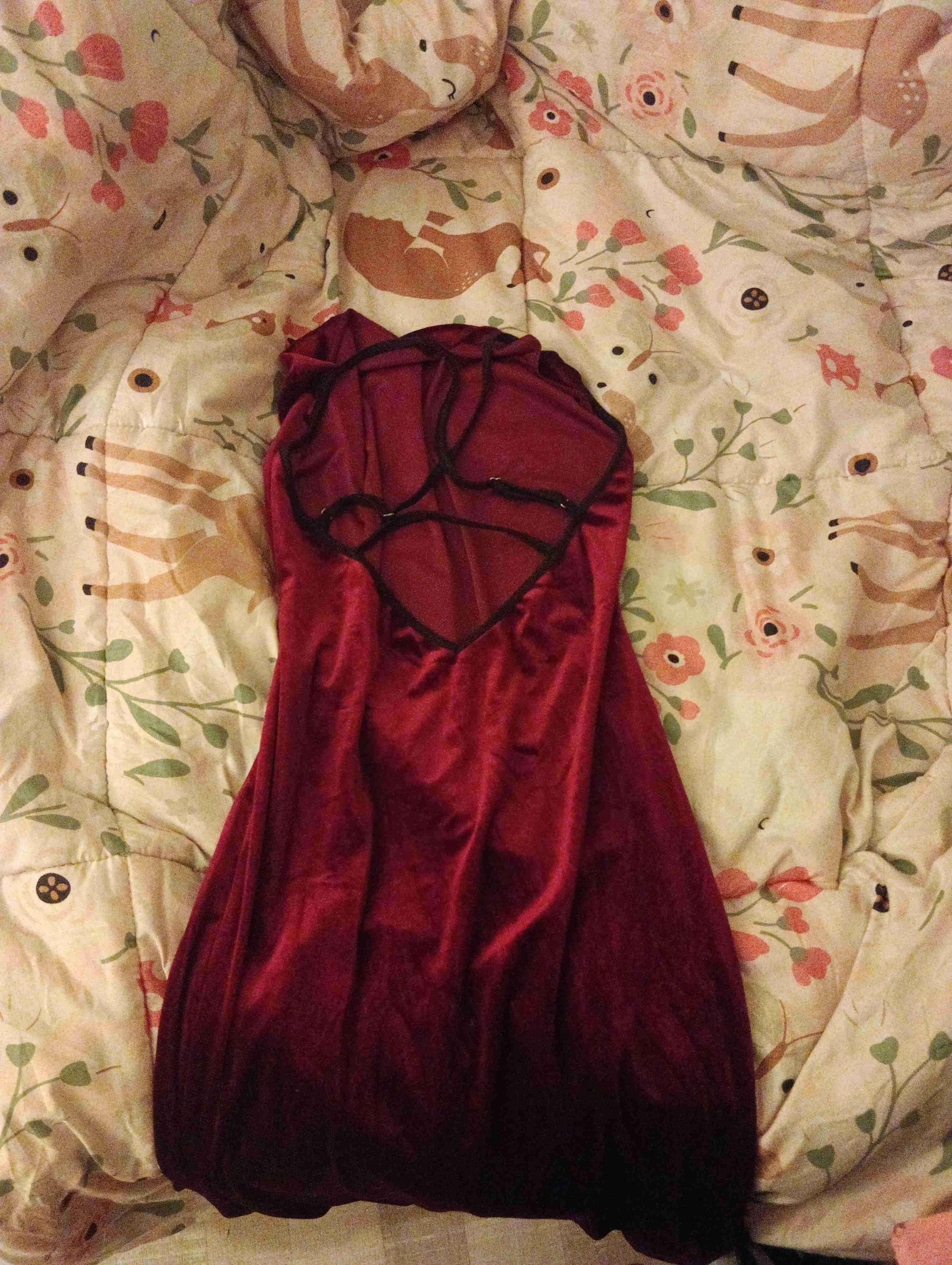 Vestido de noche rojo (estilo gamuza) - miniatura 2