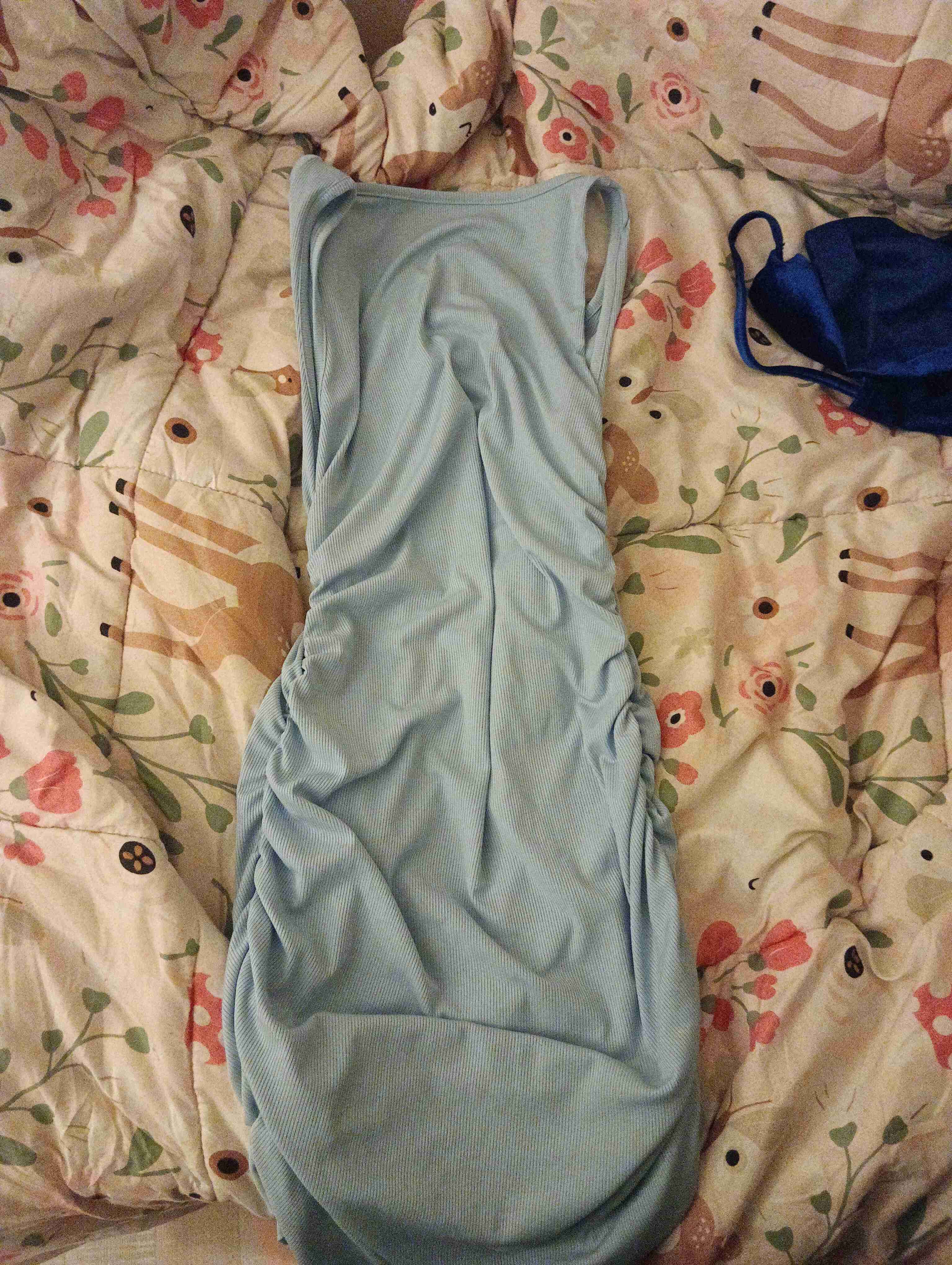 Vestido azul sin mangas - 1