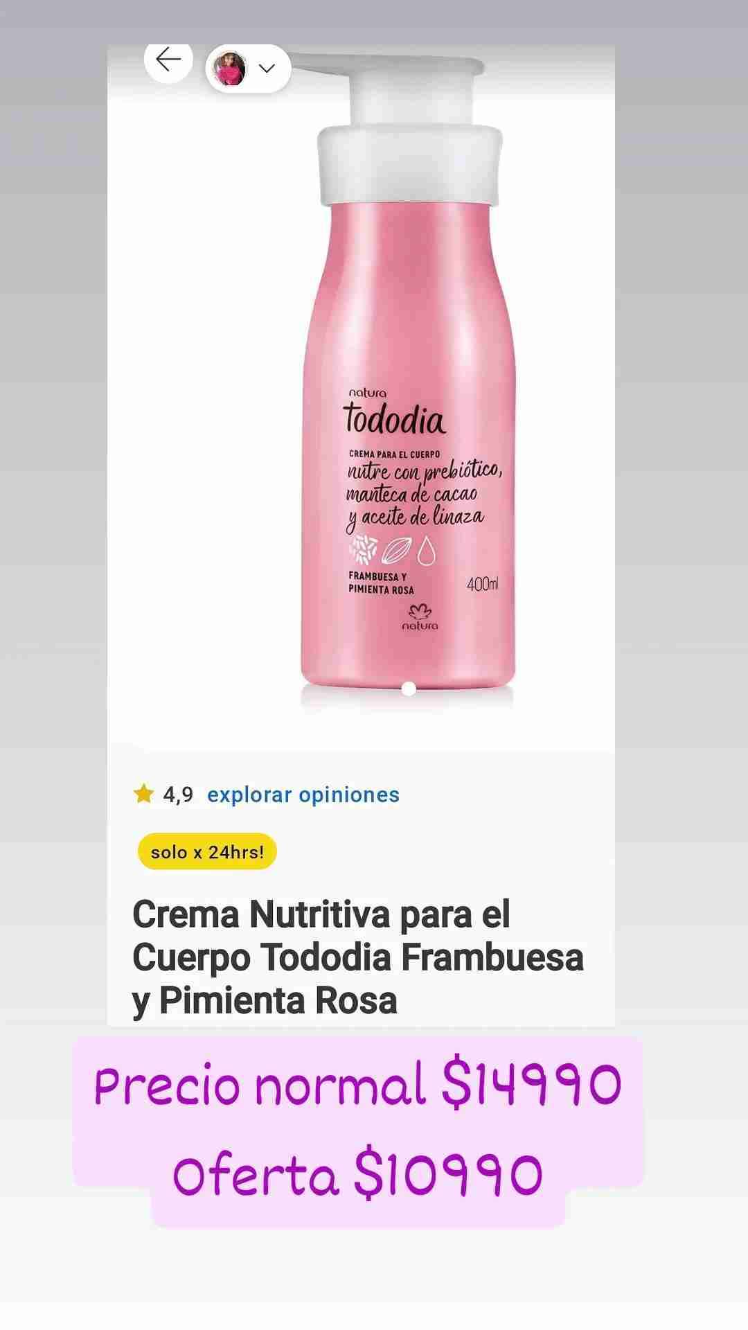 Crema corporal Tododia frambuesa