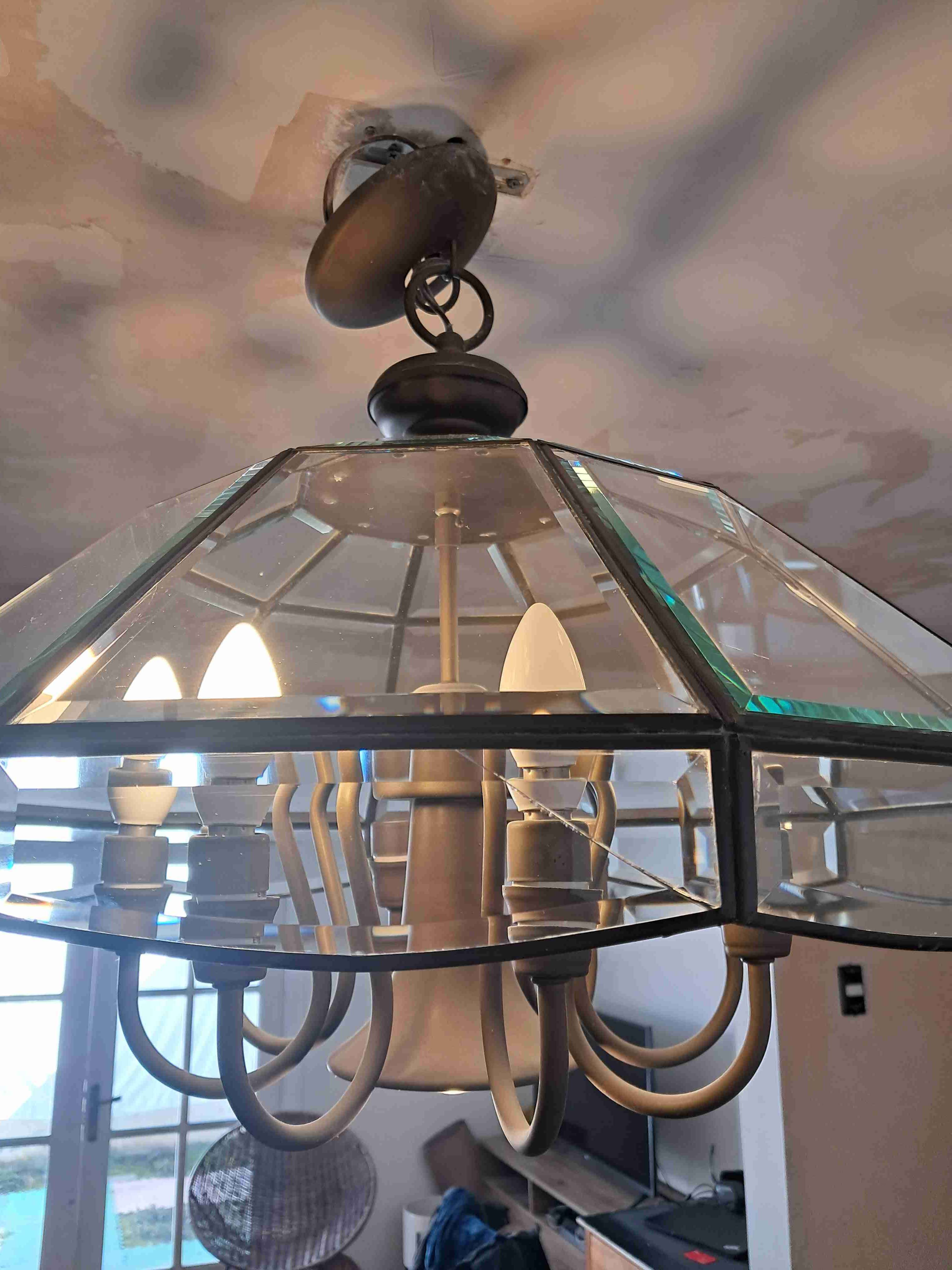 Lámpara colgante de vidrio grande - miniatura 5