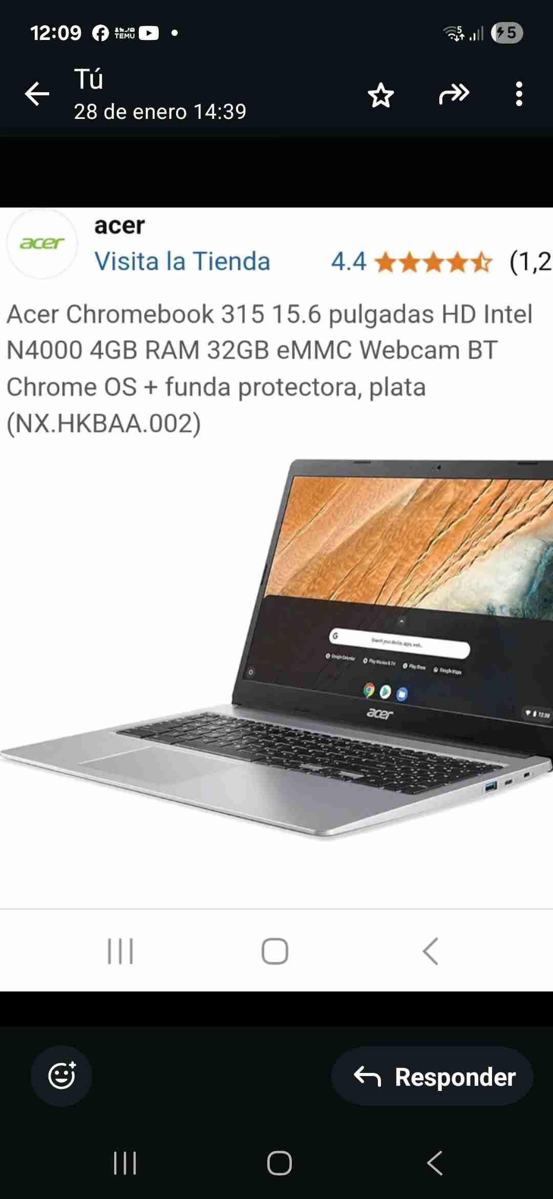 Acer Chromebook 315 15.6 pulgadas - miniatura 1