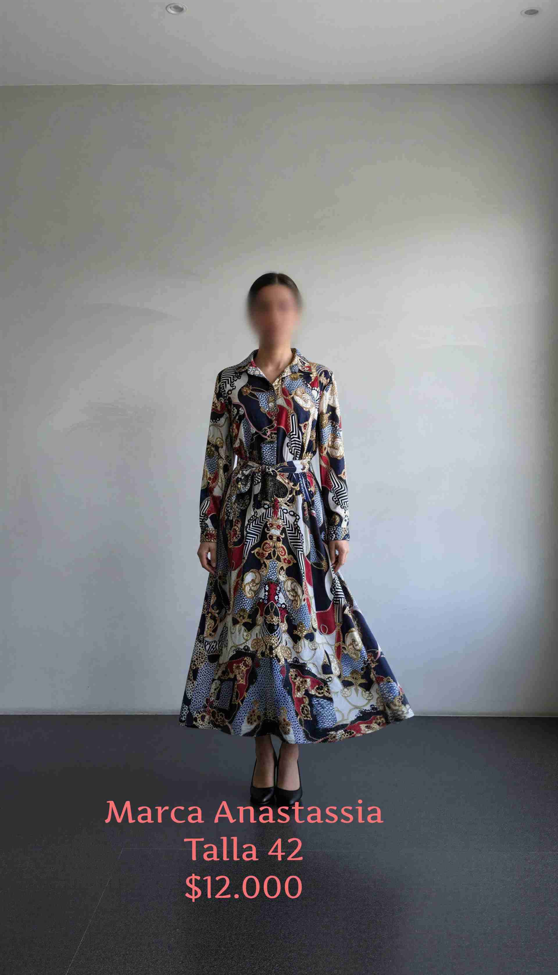 Vestido largo estampado colorido - miniatura 3