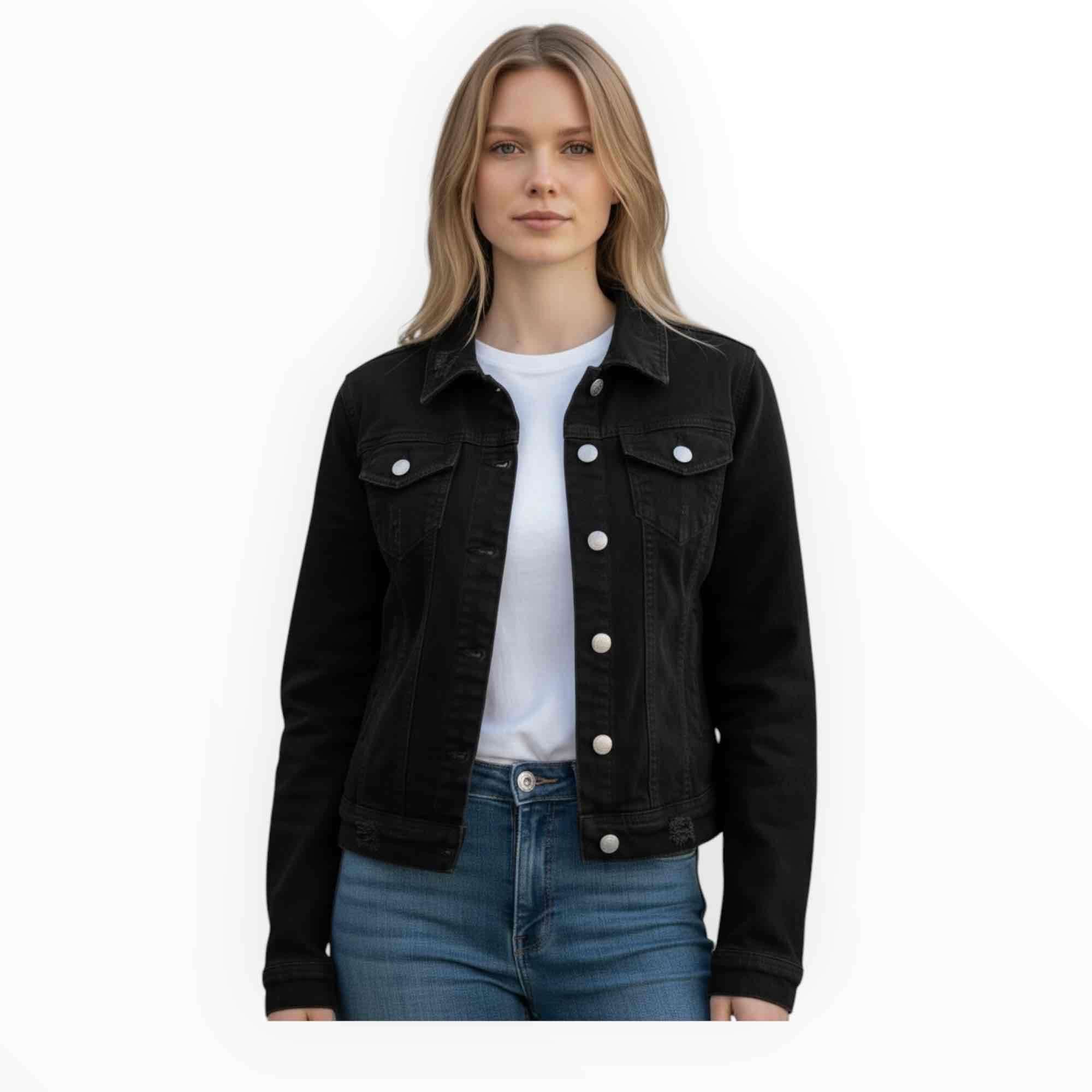 Chaqueta mezclilla negra Talla 16 - miniatura 1