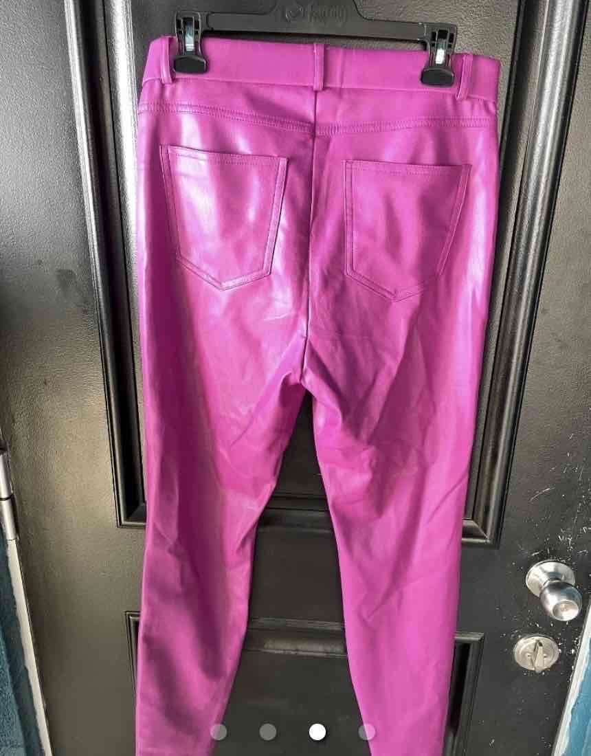 Pantalones fucsia de cuero sintético - miniatura 3