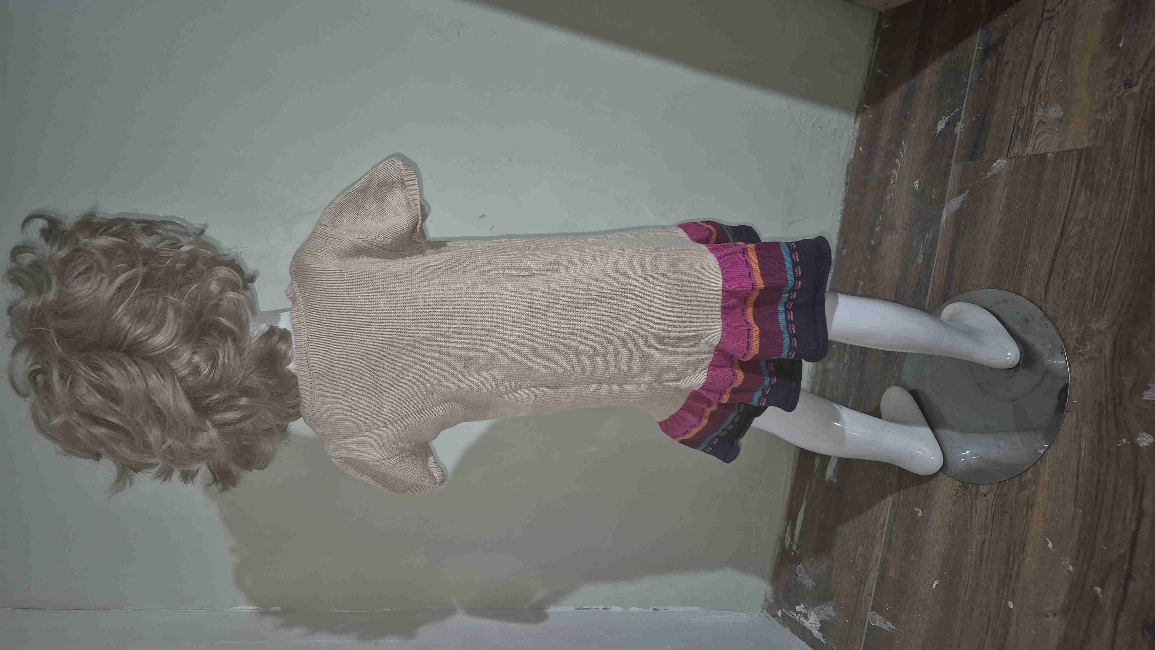 Vestido infantil a cuadros verde - 5