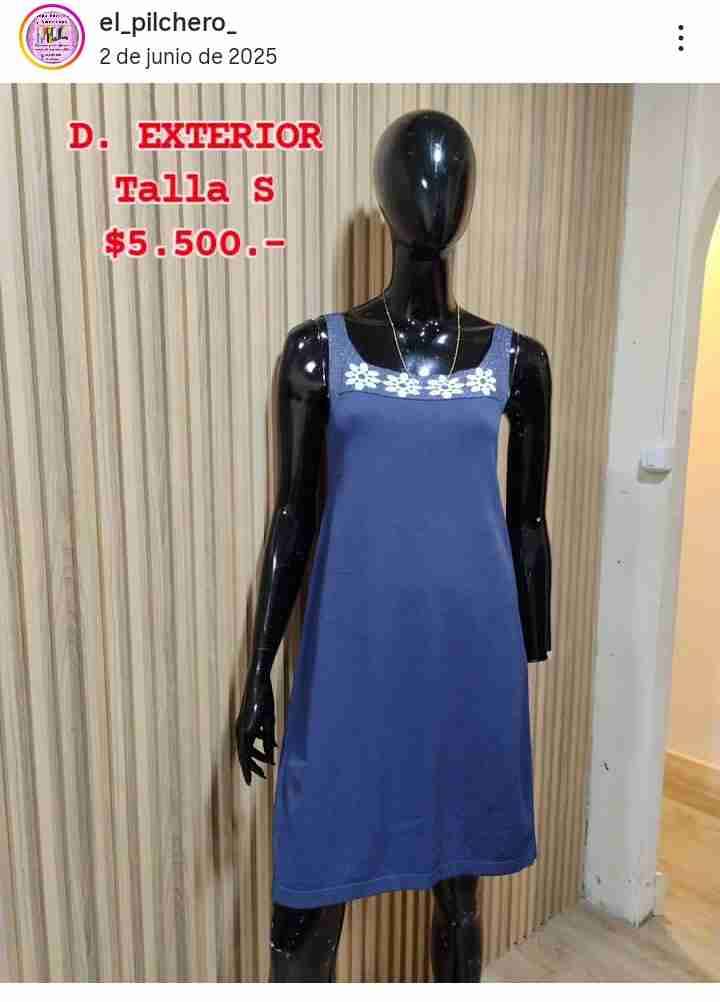 Vestido azul con encaje en talla S