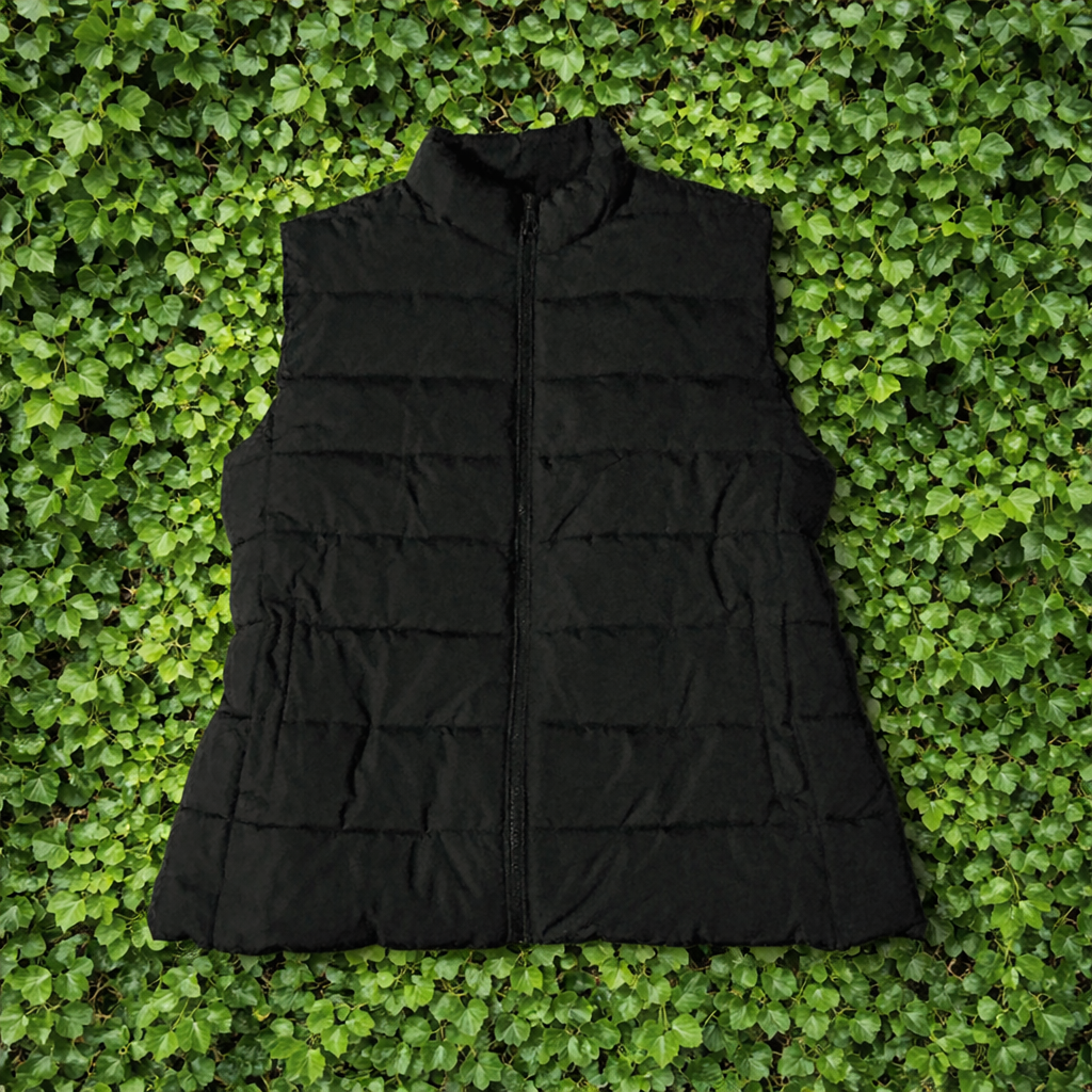 Chaleco acolchado negro sin mangas