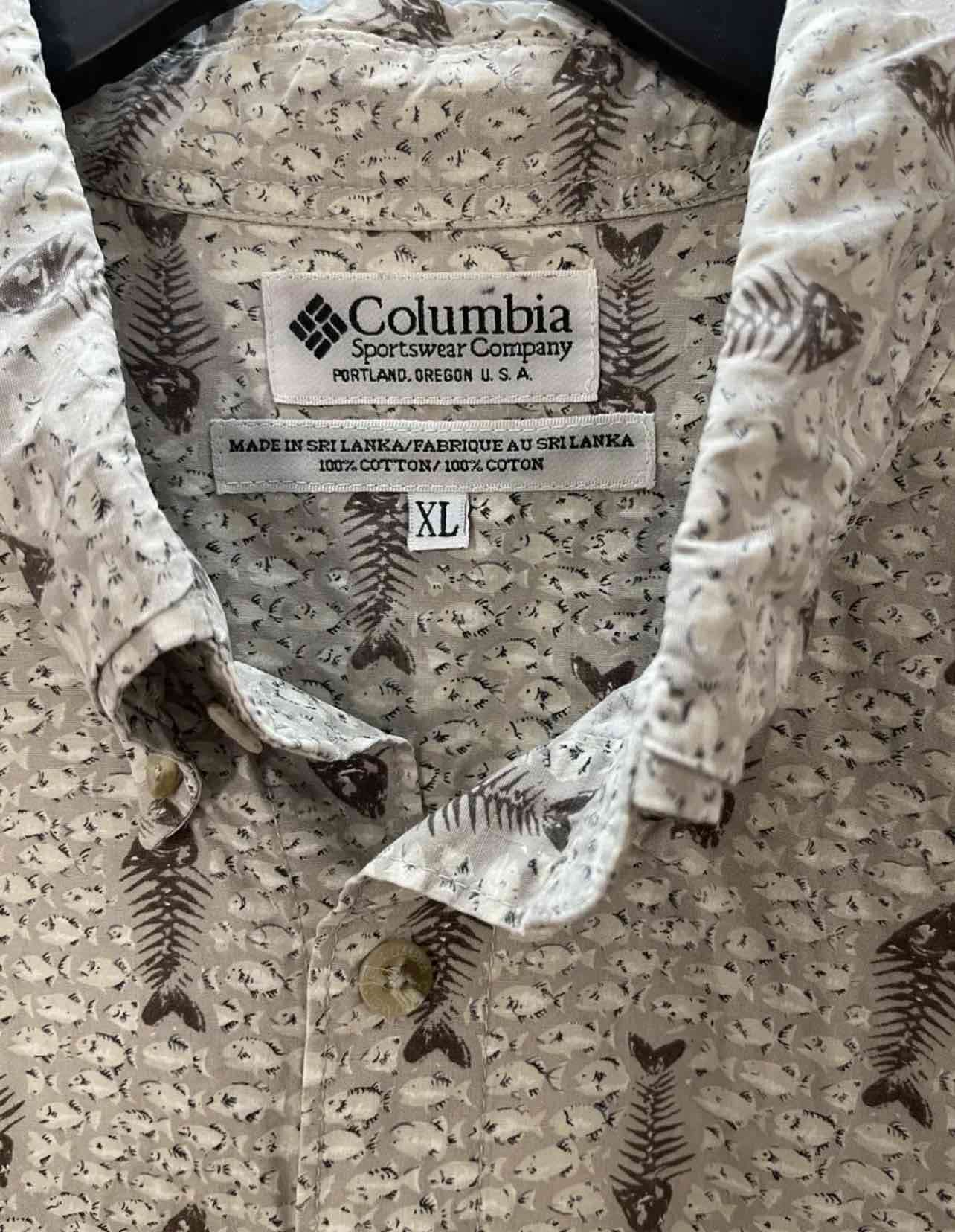 Camisa Columbia XL estampado peces - 1