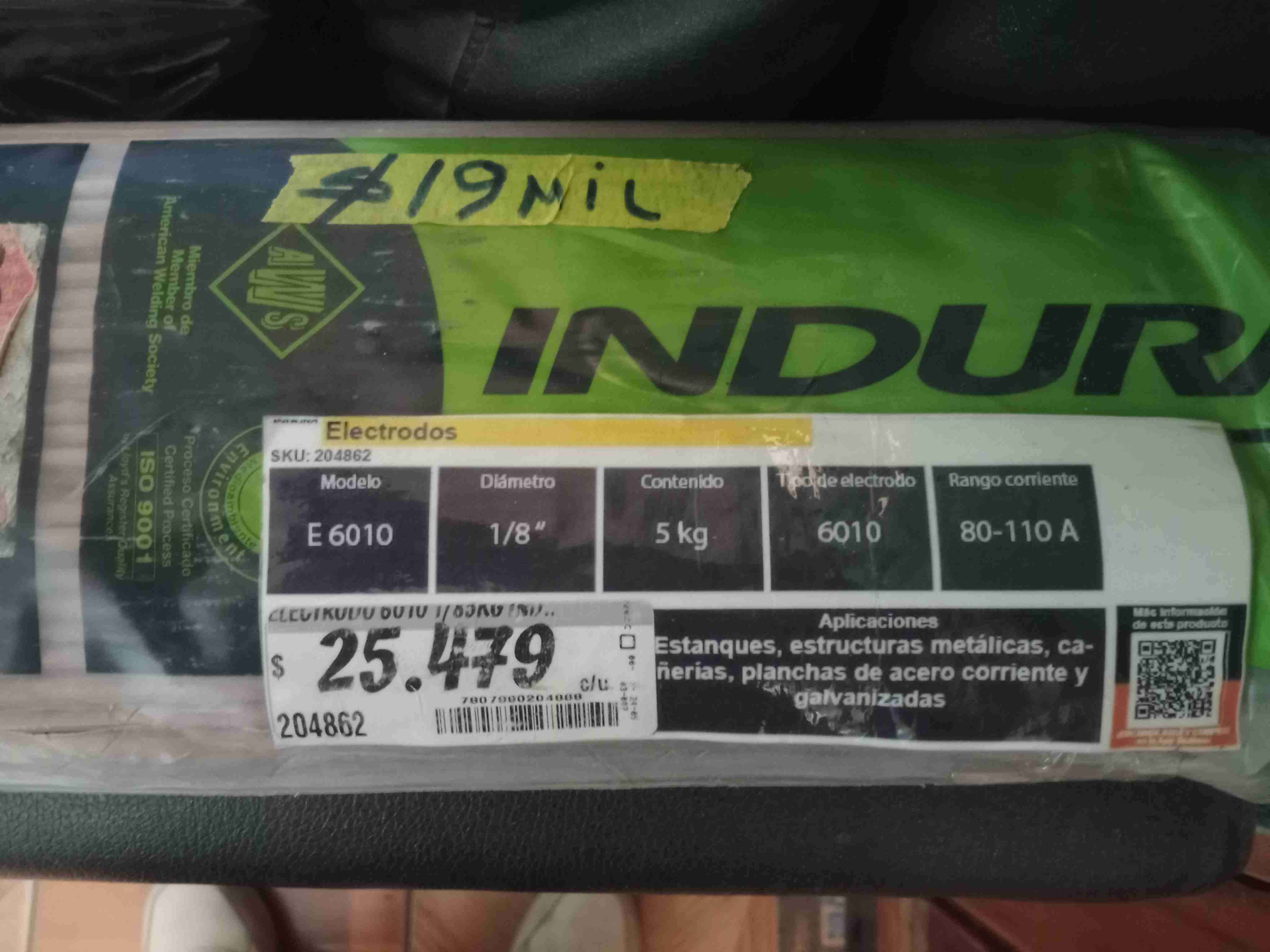 Electrodos Indura E6010 5kg - miniatura 2