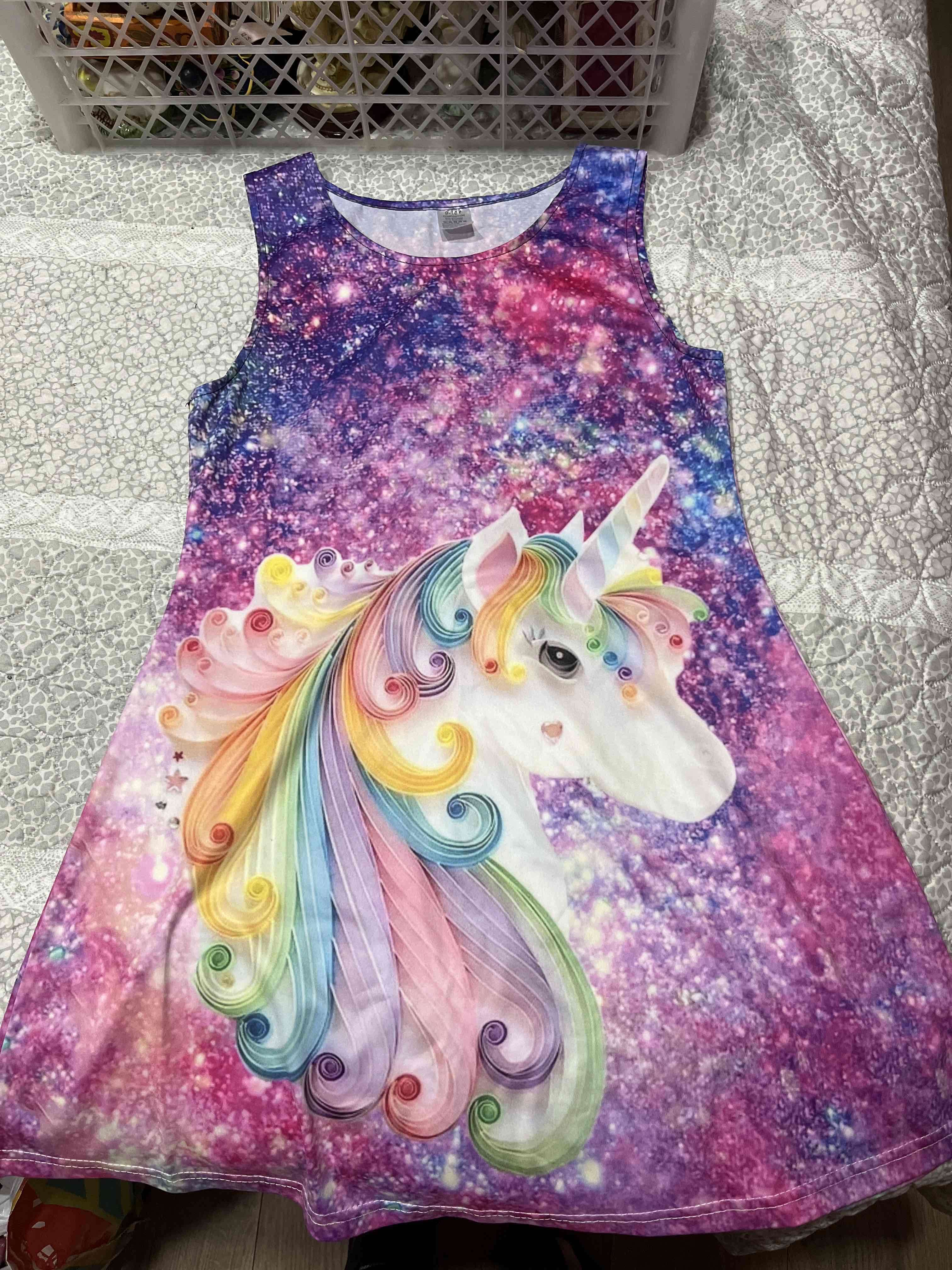 Vestido infantil unicornio colorido - 1