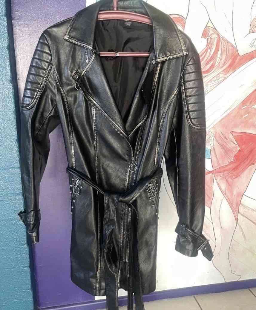 Chaqueta de eco cuero negro - 1