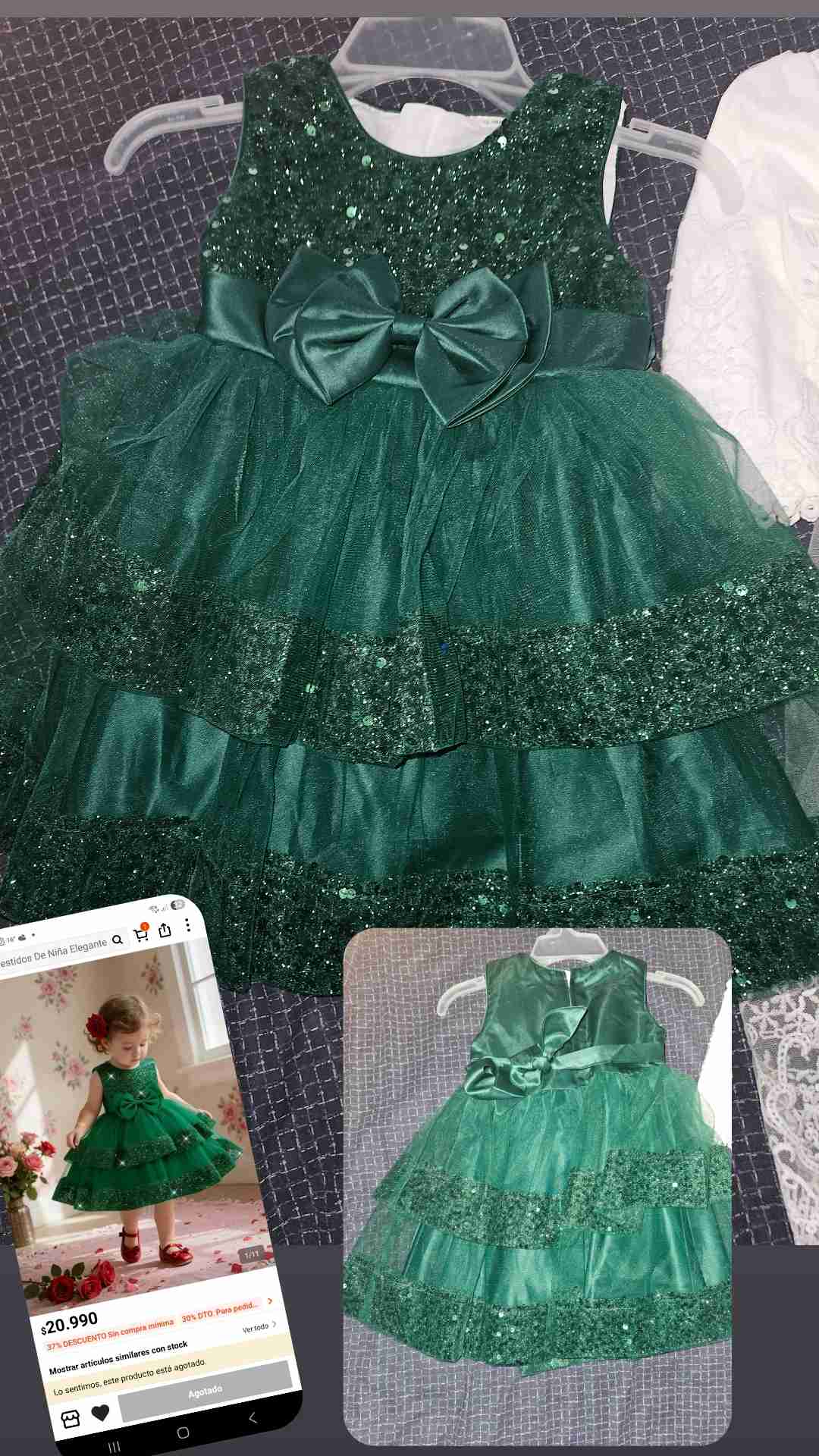 Vestido de niña verde elegante - 1