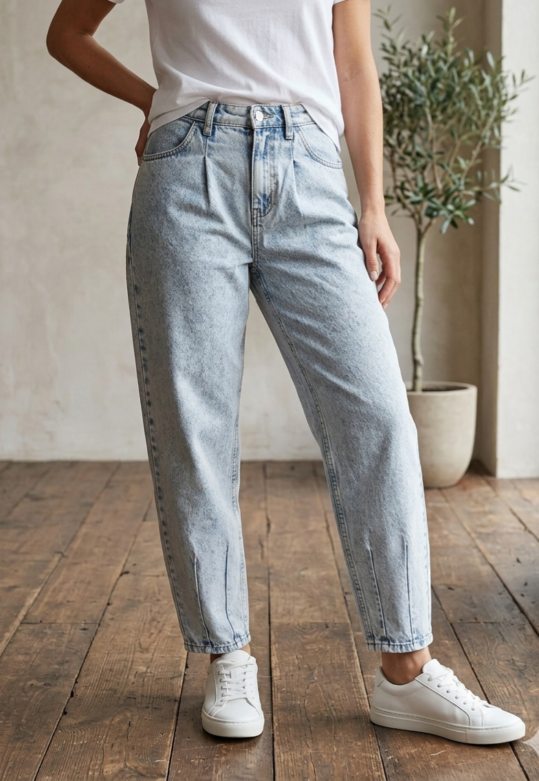 Moms Jeans azul claro de tiro alto - miniatura 1