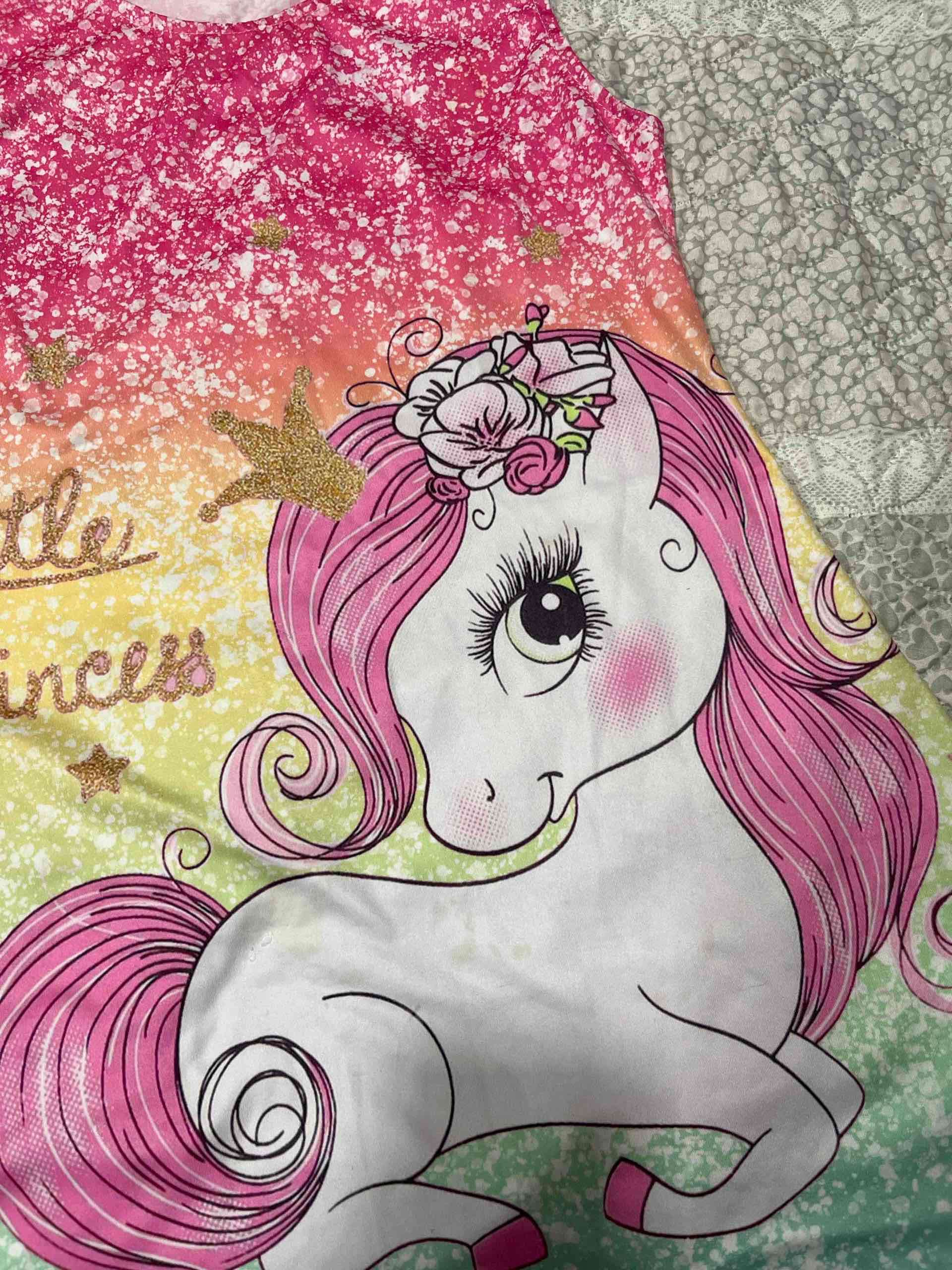 Vestido infantil unicornio colorido - miniatura 3