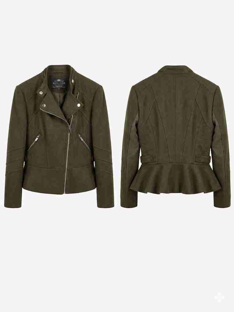 Chaqueta verde con peplum, abrigo rojo, abrigo ver - 1