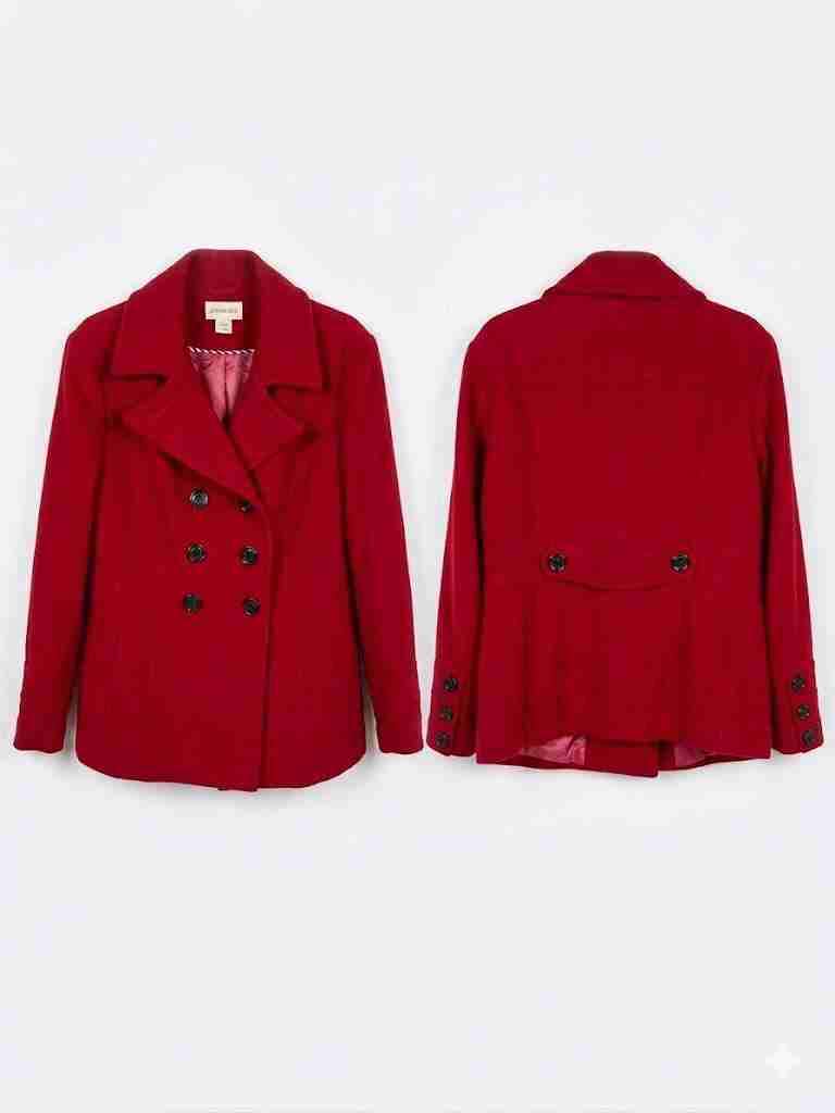 Chaqueta verde con peplum, abrigo rojo, abrigo ver - 2