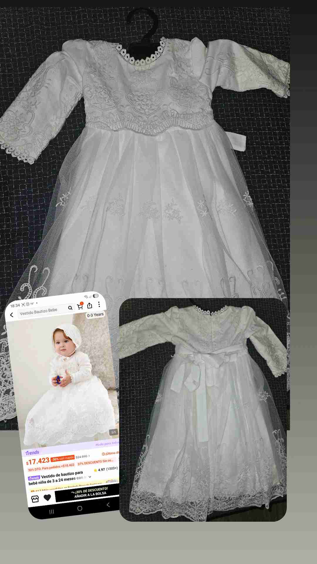 Vestido de bautizo elegante - 1