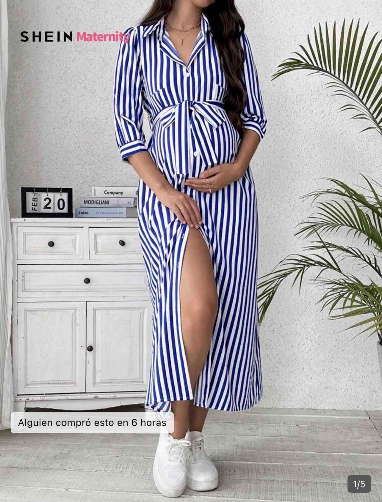 Vestido camisero a rayas azul - 3