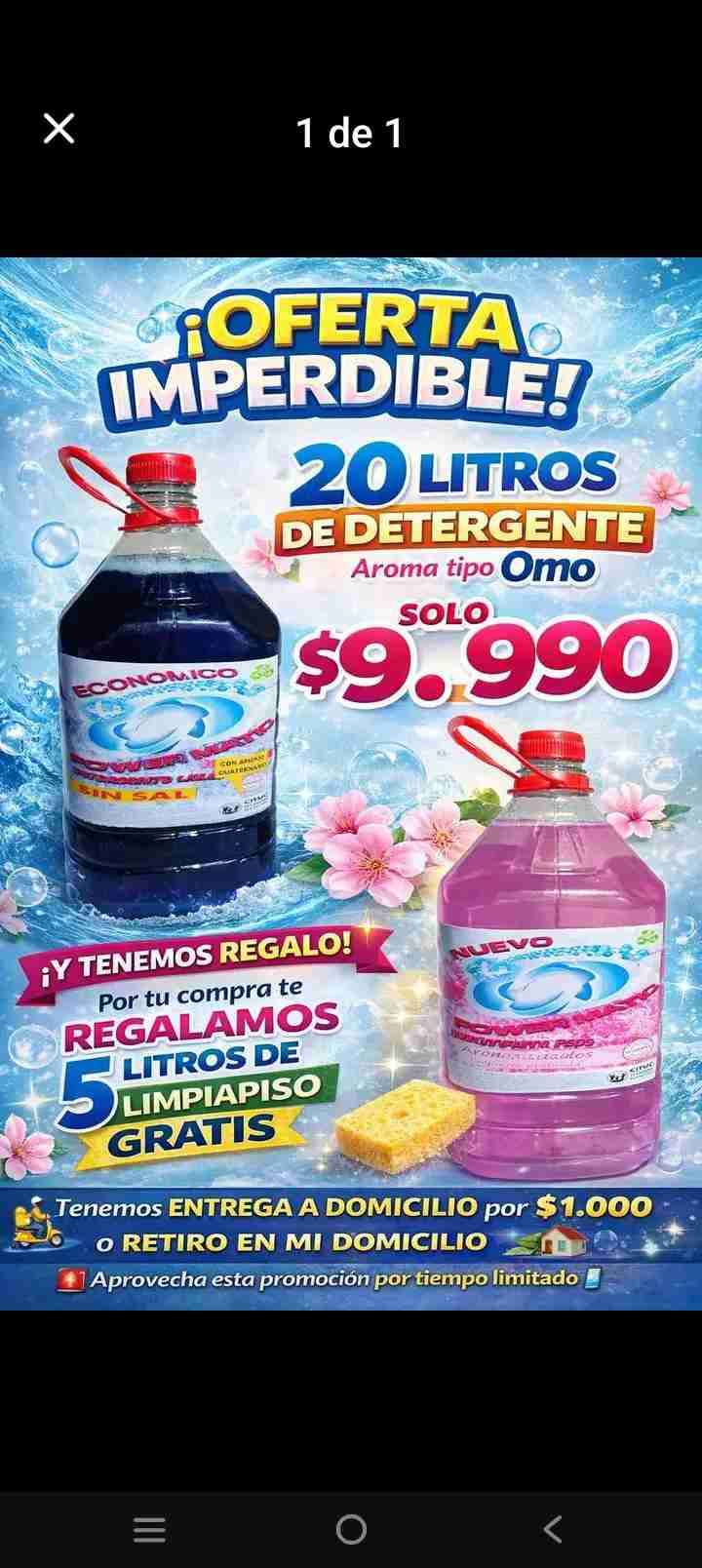 Detergente líquido 20 litros oferta
