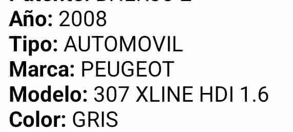 Peugeot 307 año 2008 diesel sedán color plata - 6