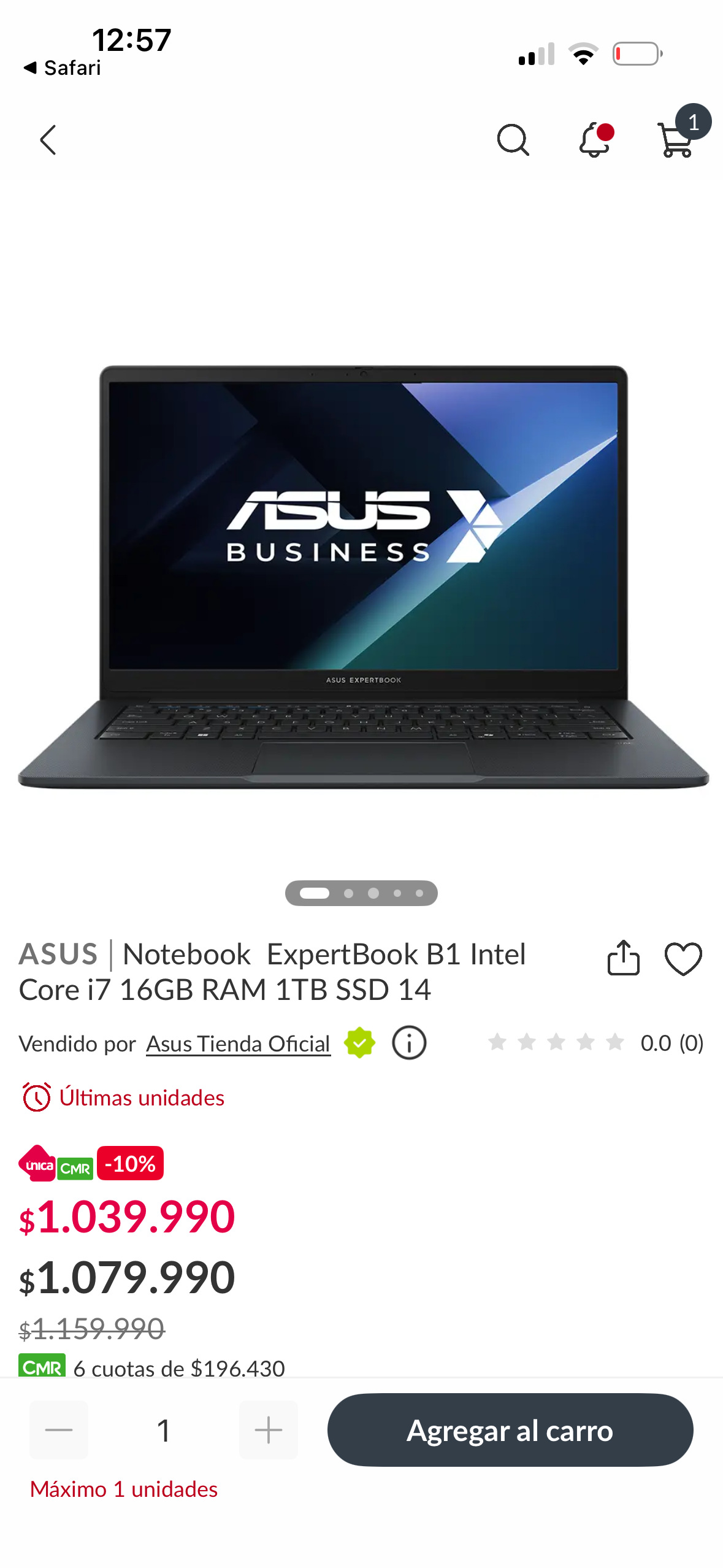 Laptop asus expertbook en buen estado - miniatura 6