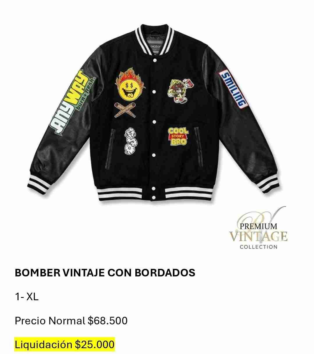 Chaqueta bomber con bordados