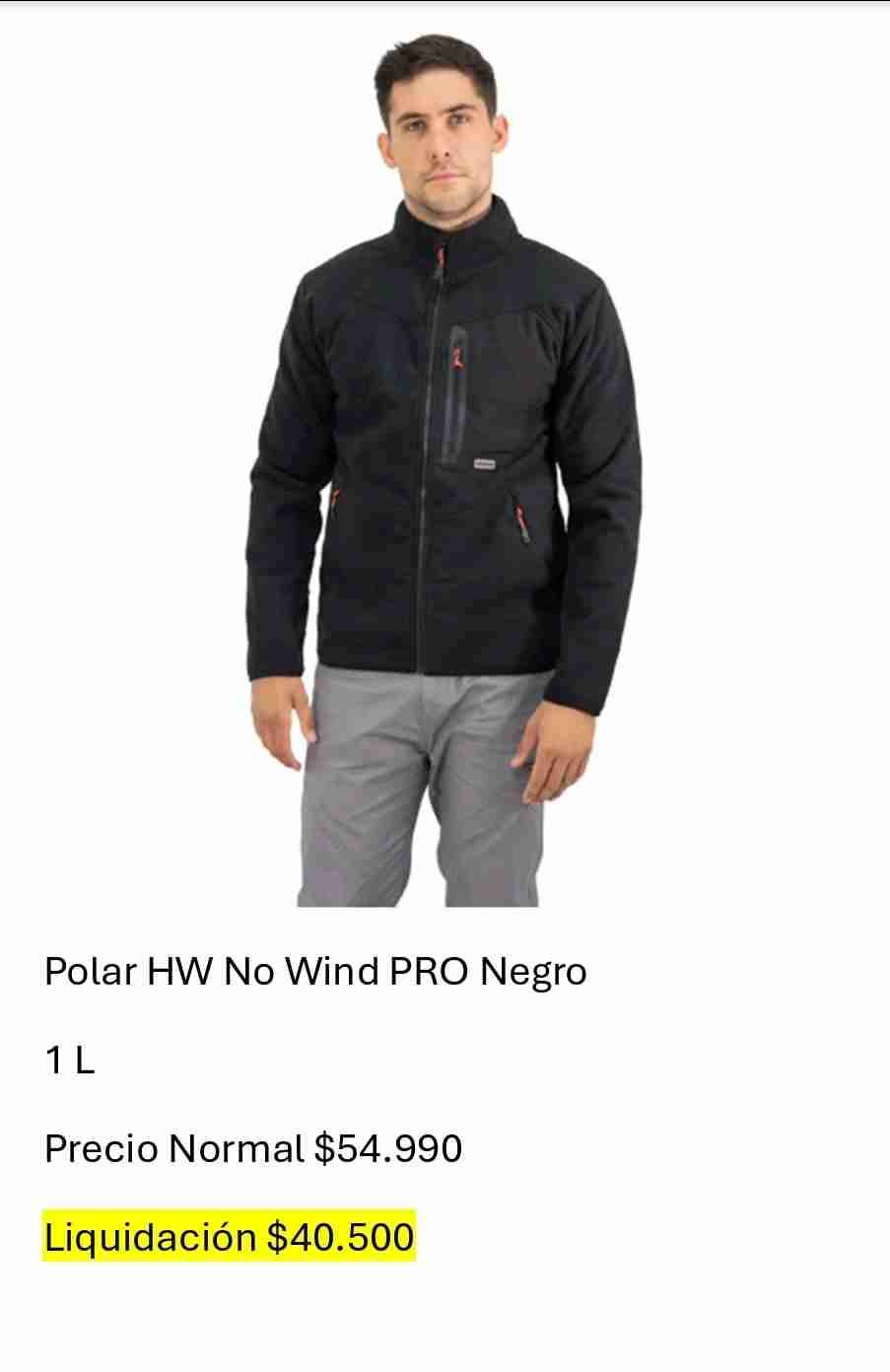 Parka Polar HW No Wind Negro