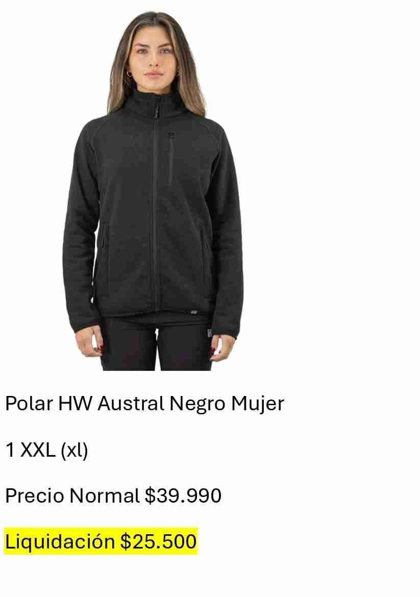 Polar HW Austral negro mujer