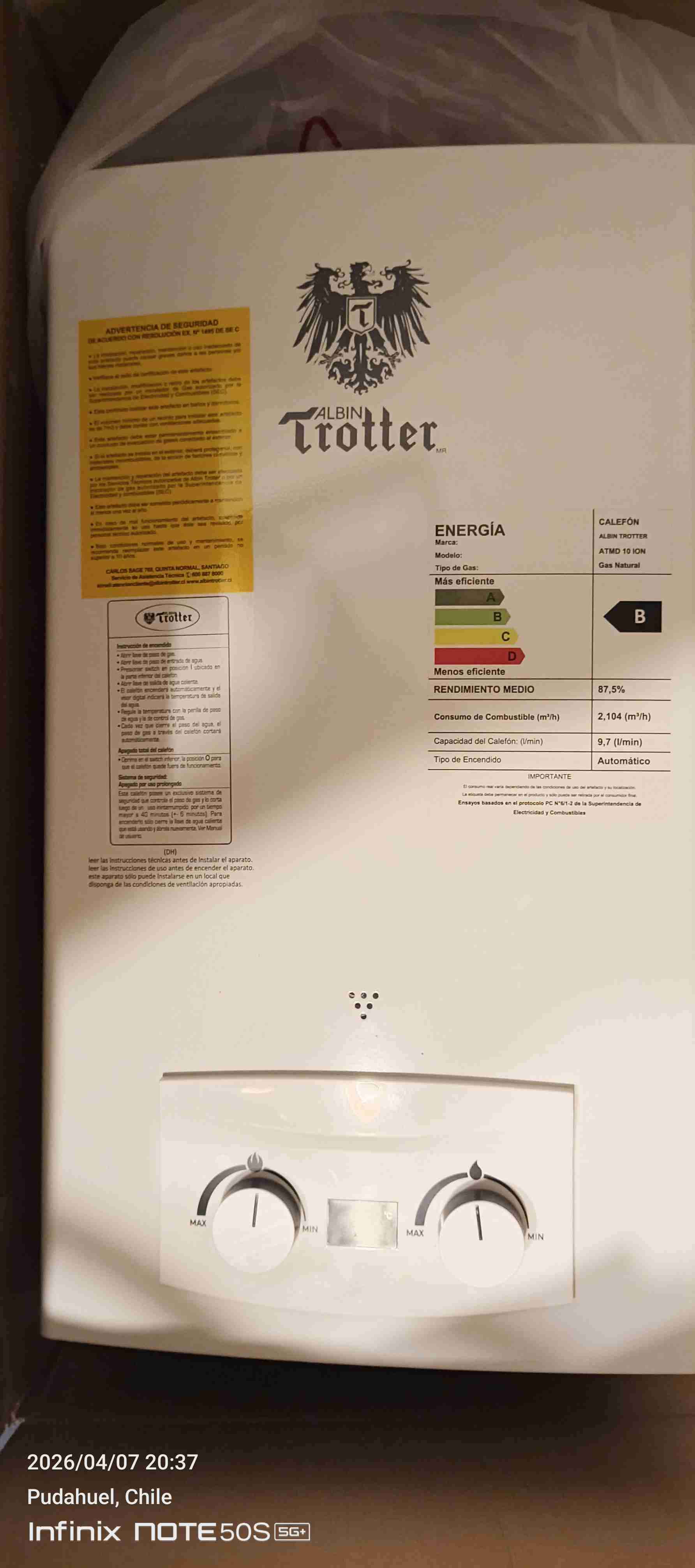 Calefón Albin Trotter a gas - miniatura 2