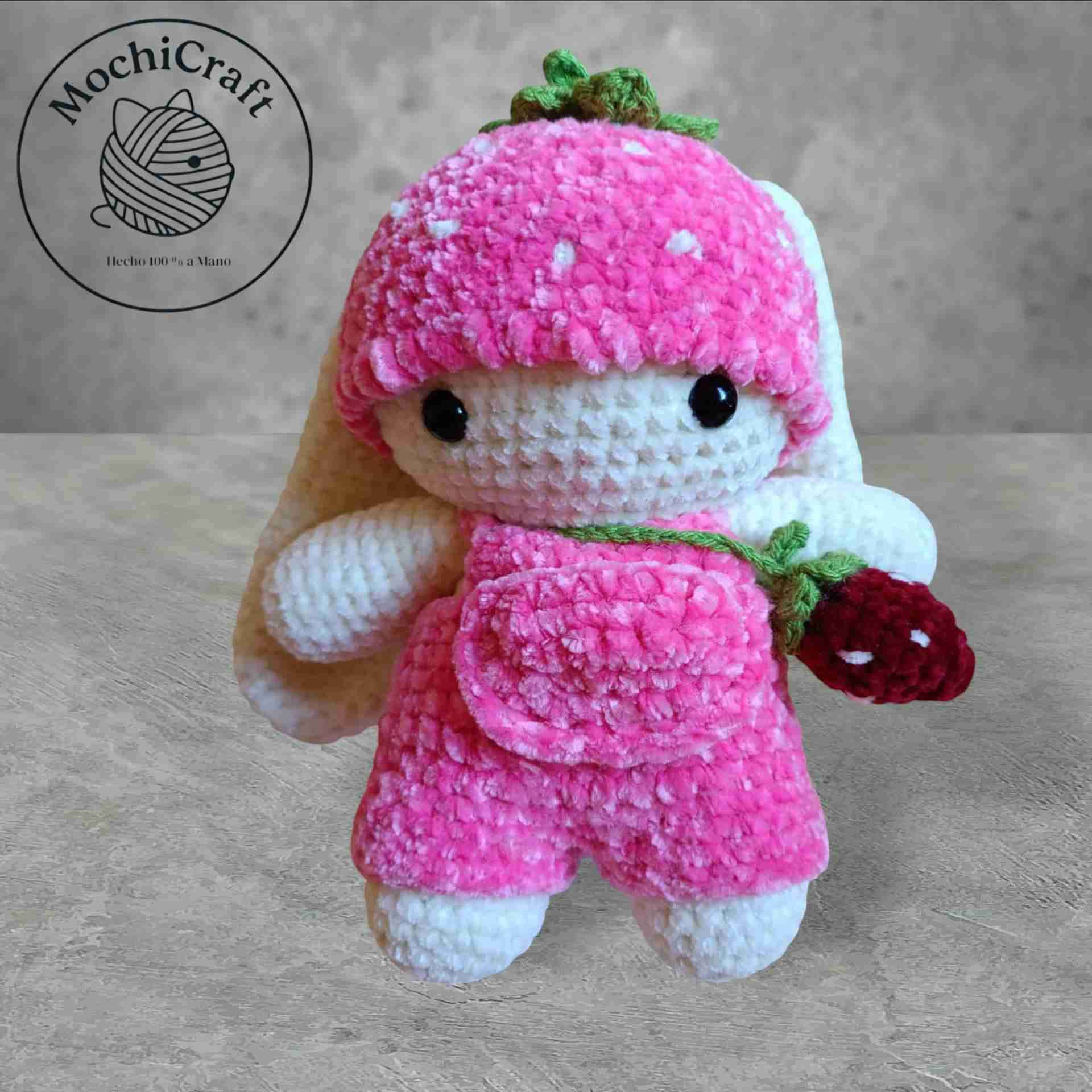 Conejita amigurumi de fresa - miniatura 5