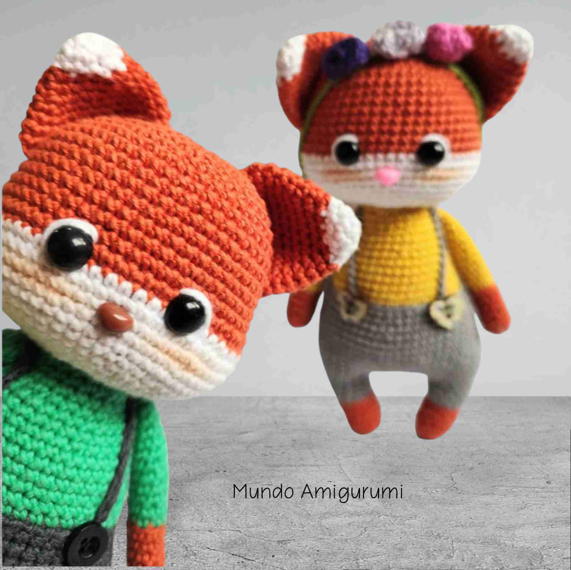 Muñecos amigurumi zorros - miniatura 5