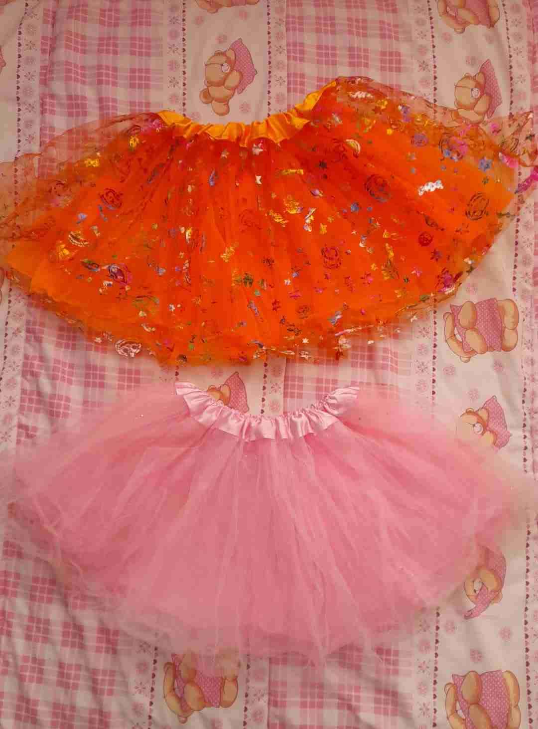Set 2 Faldas tutú naranja y rosa