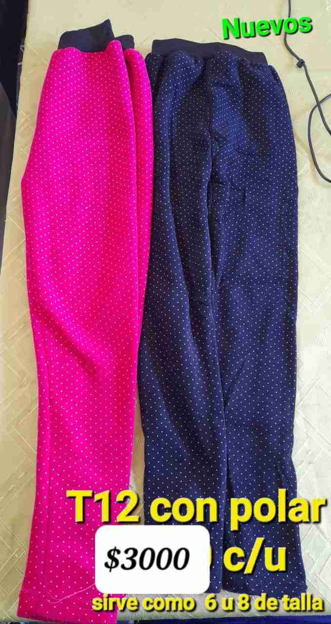 2 Pantalones polar para niñas 6 a 8 años