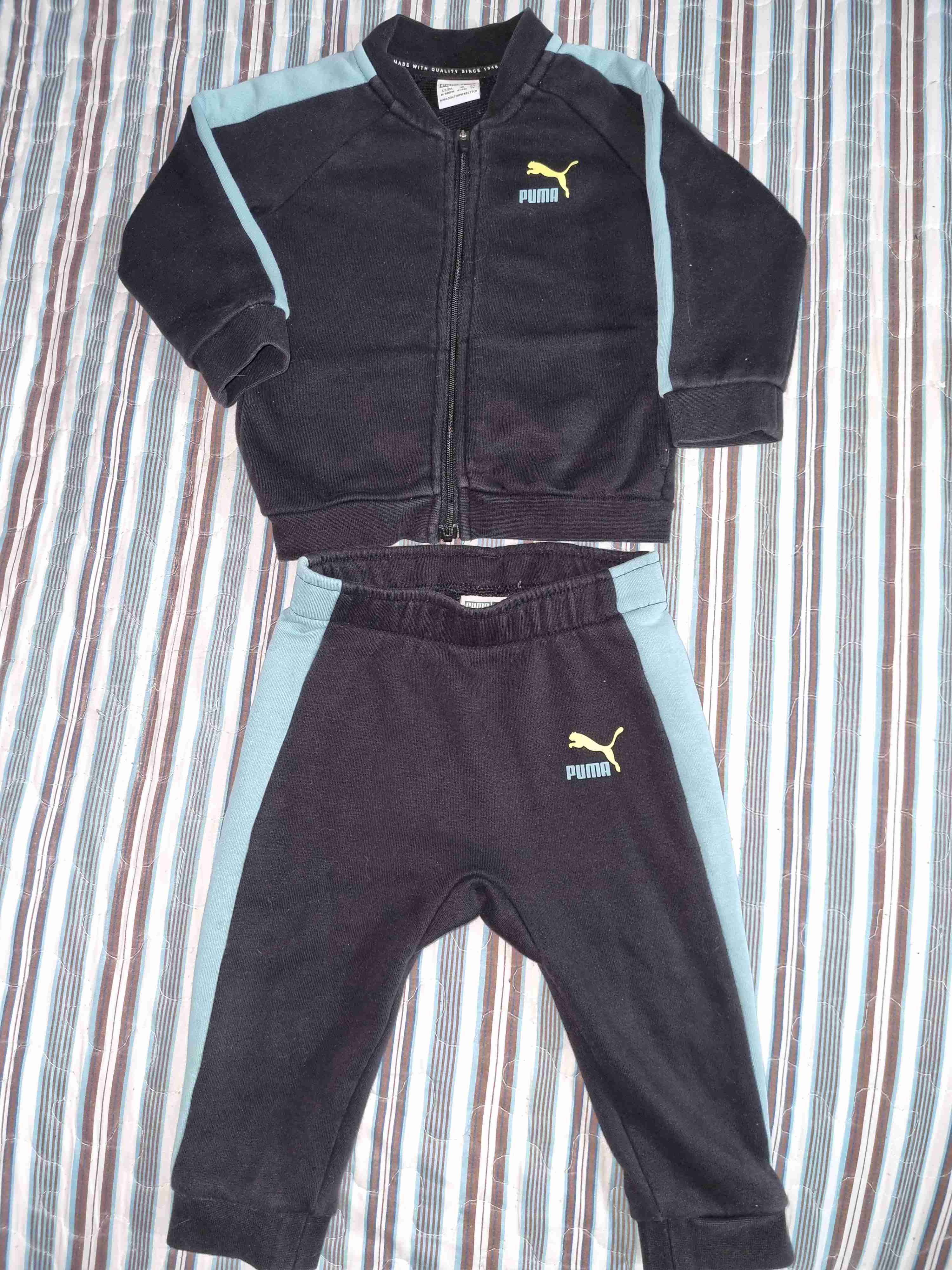 Conjunto deportivo negro Puma 6/9 meses - miniatura 1