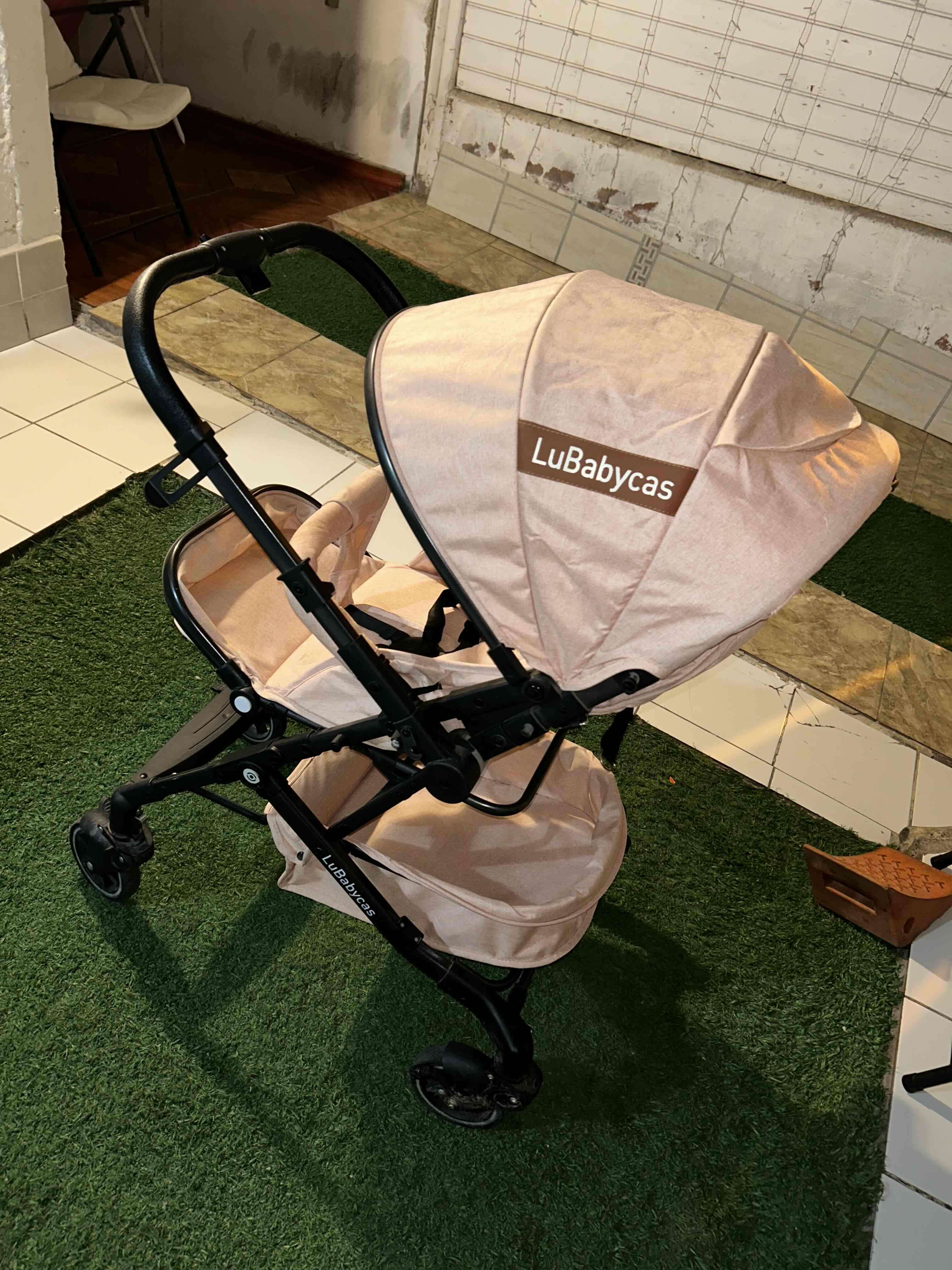 Coche de bebé LuBabycas rosa - miniatura 5