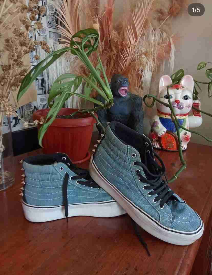 Zapatillas denim con tachuelas - miniatura 1