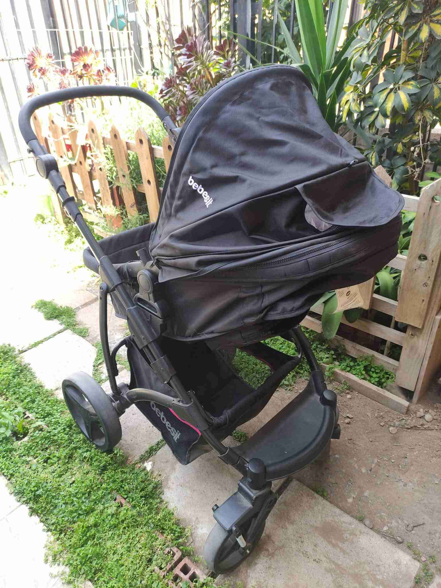 Coche de bebé Bebesit negro y rosado - 2