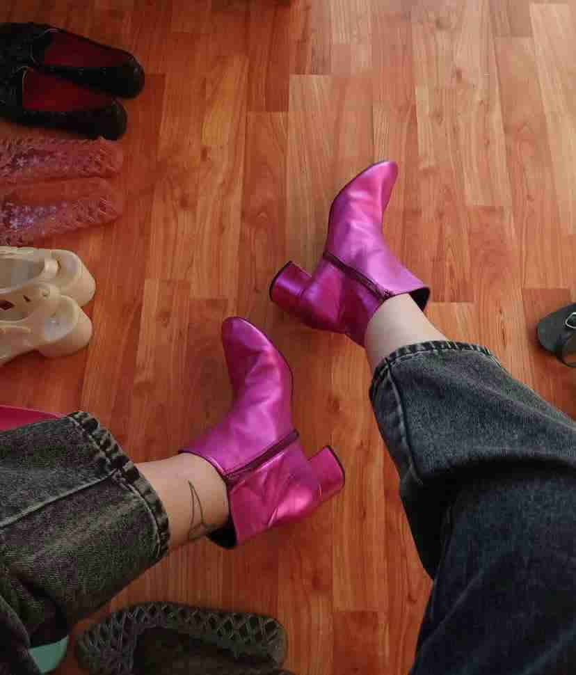 Botines rosados metálicos - 2