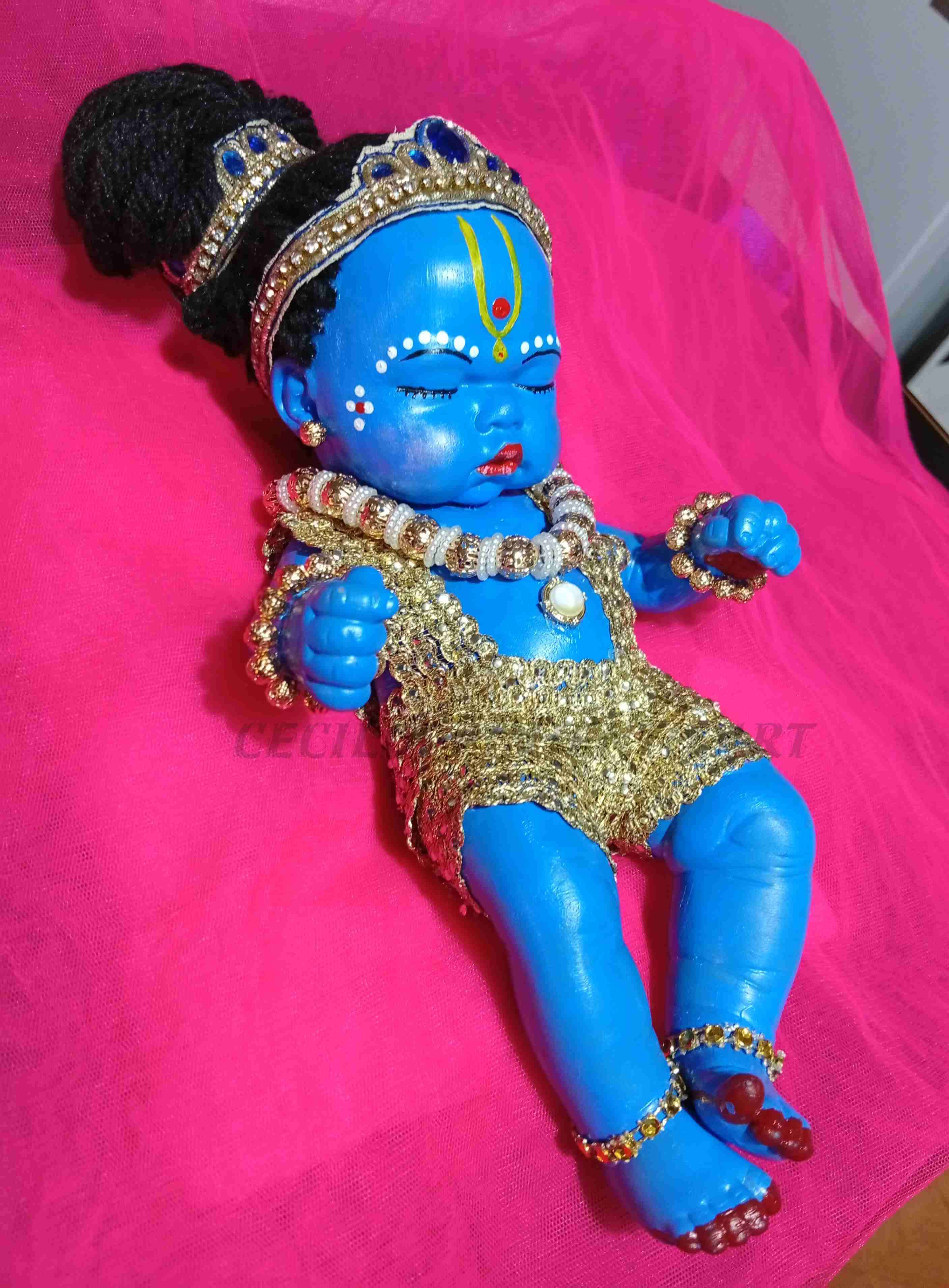 Figura decorativa de bebé Krishna - miniatura 1