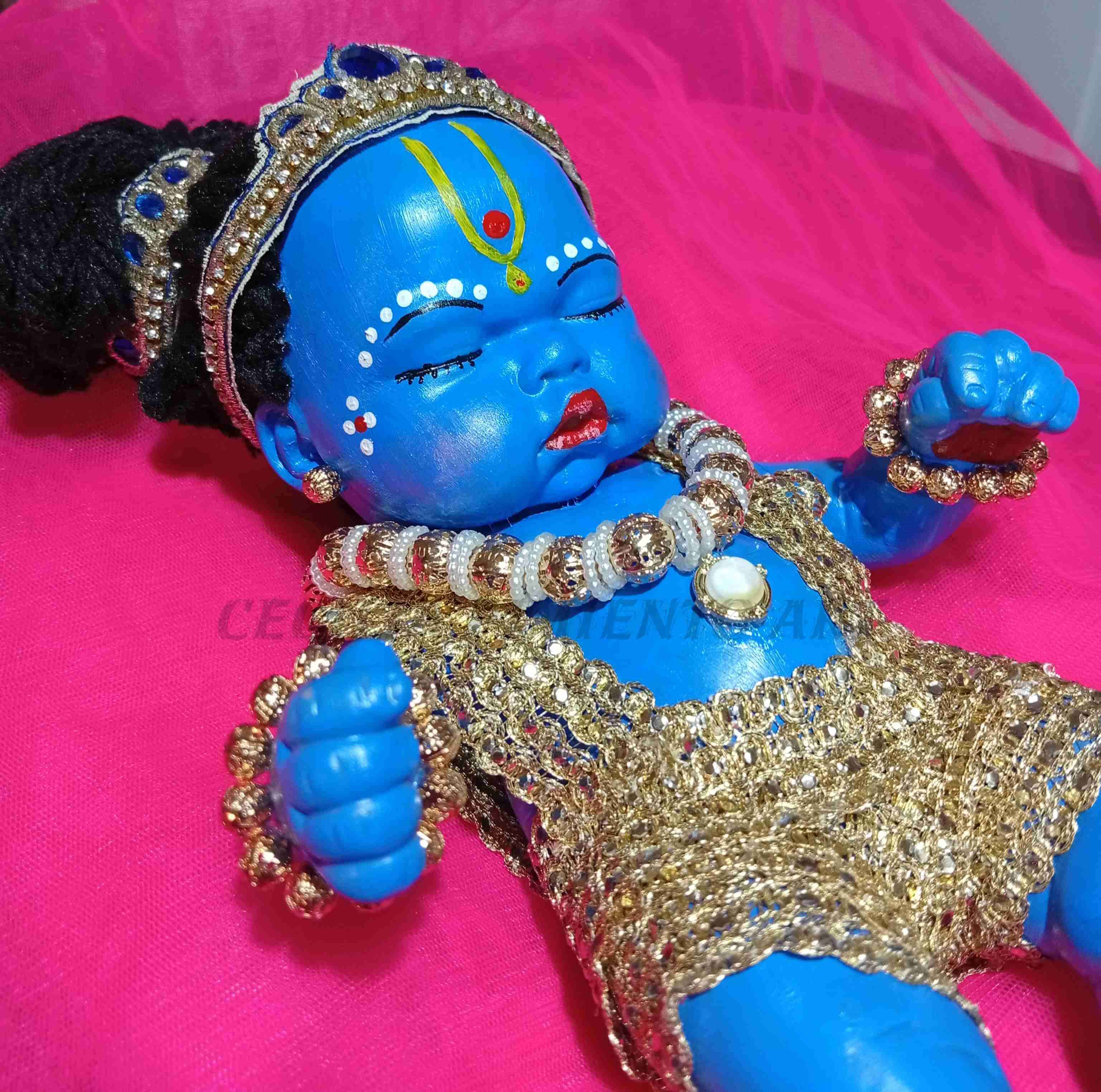 Figura decorativa de bebé Krishna - miniatura 4