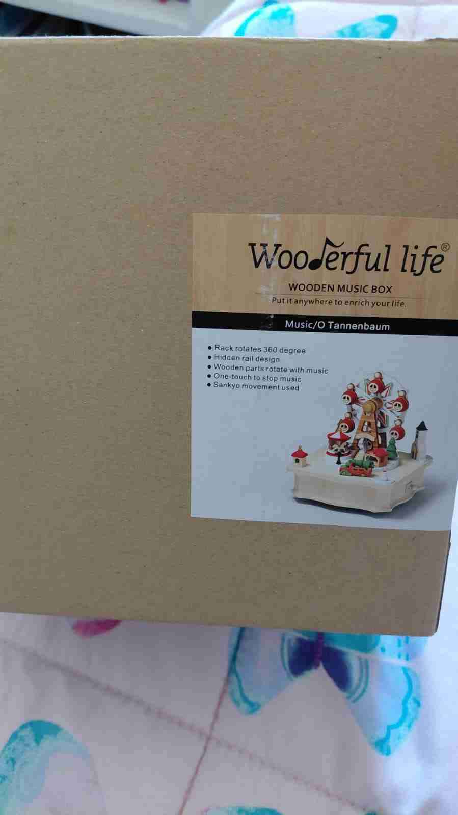 Caja musical navideña de madera - miniatura 2